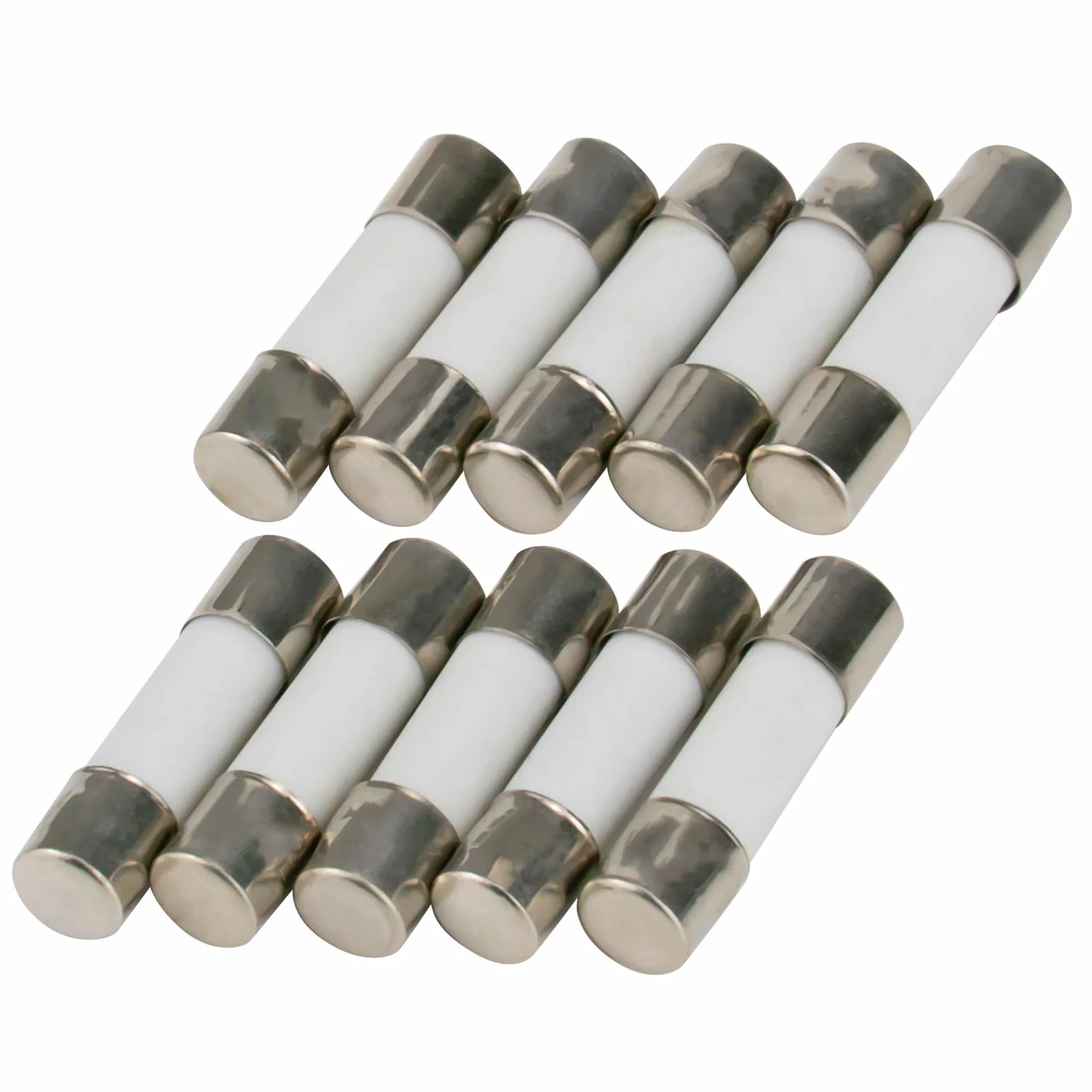 SeKi Lote de 10 fusibles cerámicos 10A 5x20mm lentos 250V
