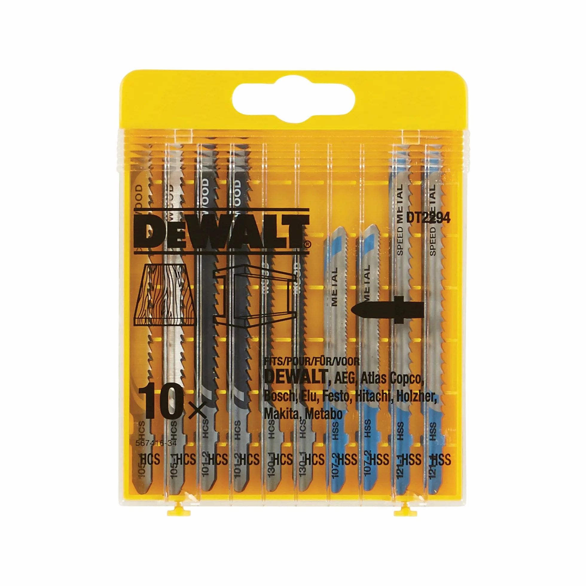 DeWalt DT2294-QZ Kit 10 Hojas Sierra de Calar Madera Metal
