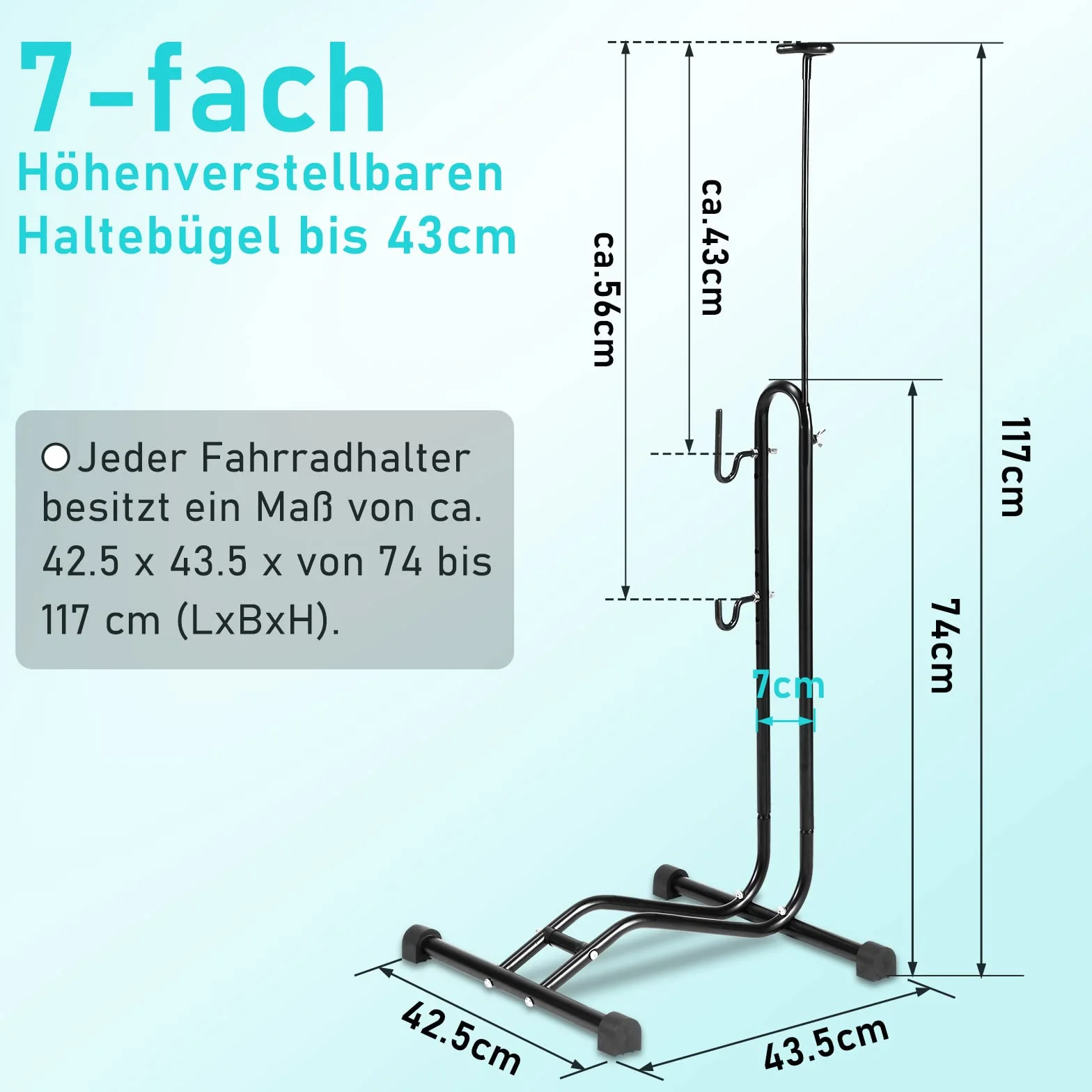 Soporte para bicicleta 3 en 1 20-27.5 pulgadas altura ajustable rueda delantera trasera