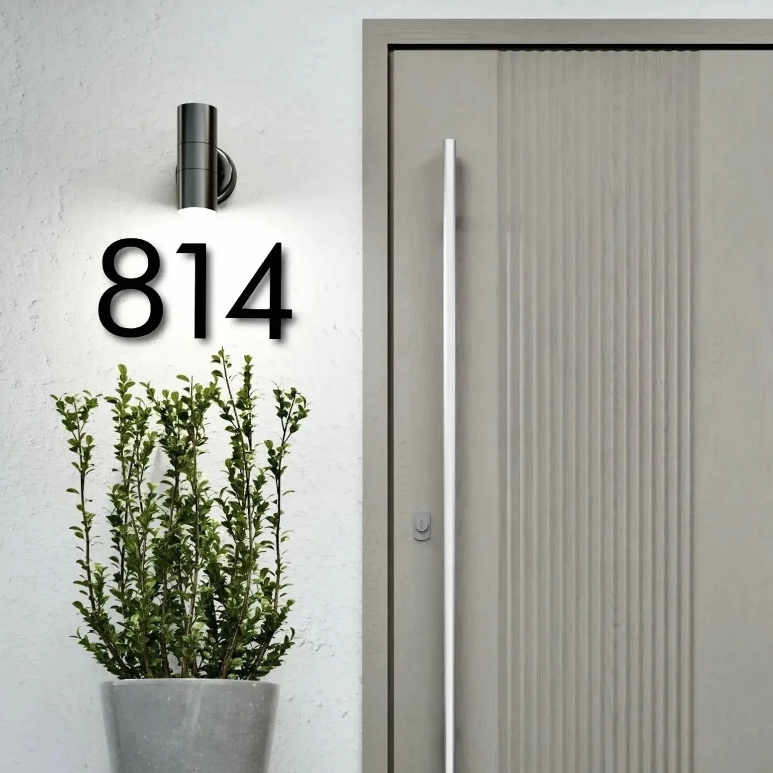 Número Casa Exterior Placa acrílica con letras numéricas de 6 a 12 pulgadas for buzón moderno, marca dirección casa al aire libre(8,12 inch)