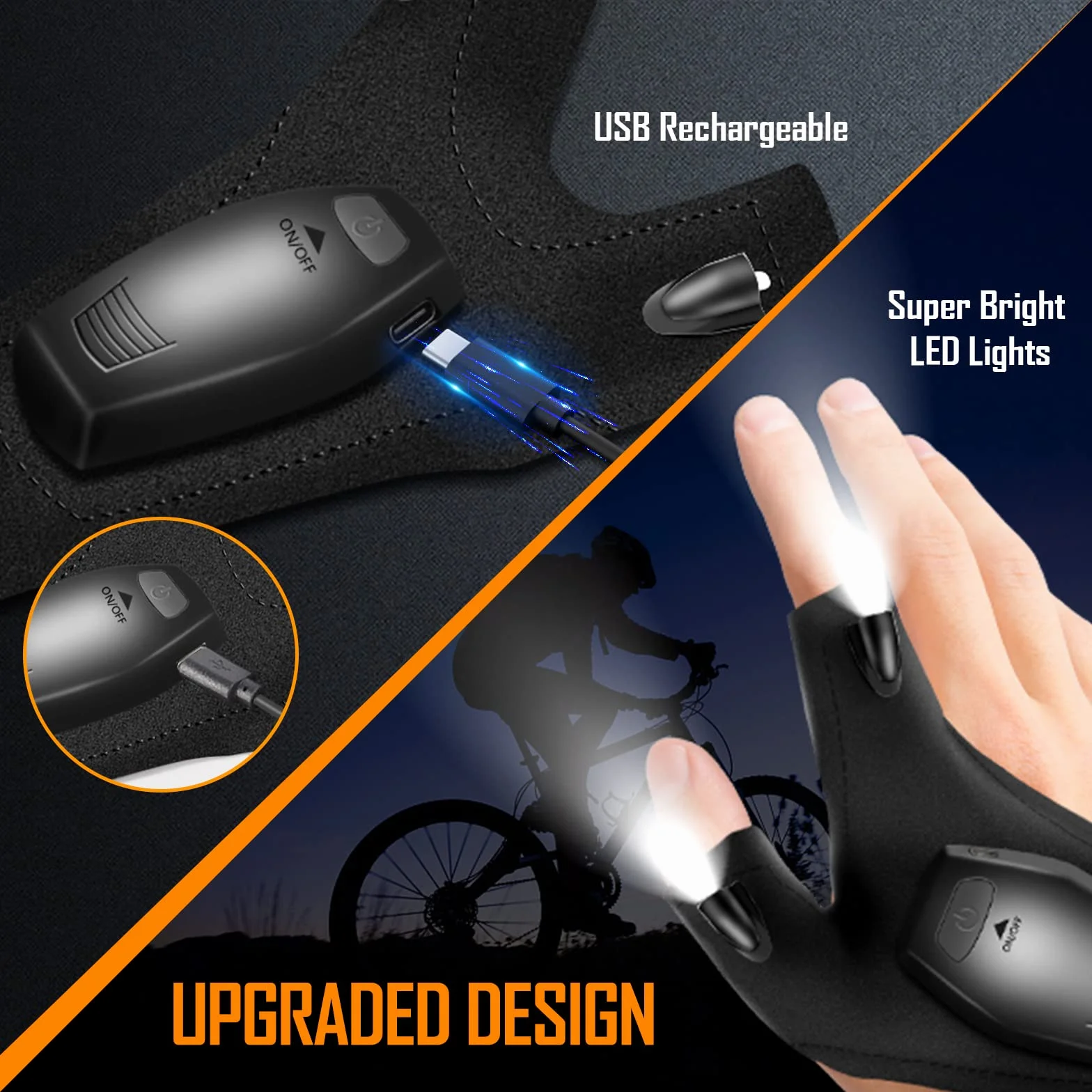 KEZKALS Regalo dia del Padre Original Personalizado, Guantes Con Luz LED, Ideas Regalo Hombre Mujer Original dia del Padre Madre, Regalo Hombre Mujer Navidad