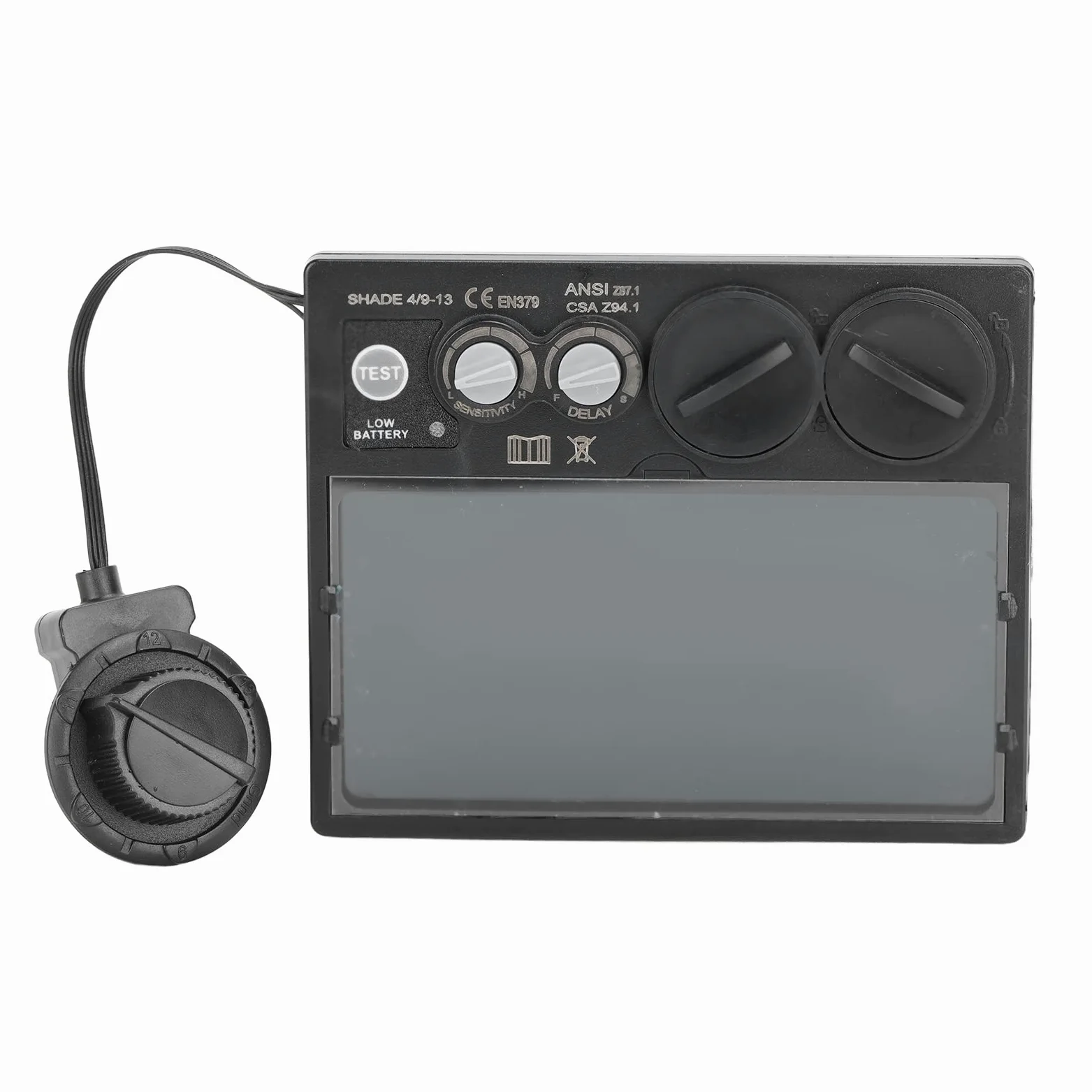 Lente de soldadura de oscurecimiento automático, lente de repuesto para casco de soldadura de sensibilidad ajustable, lente de soldadura de visión grande de 100 x 50 mm