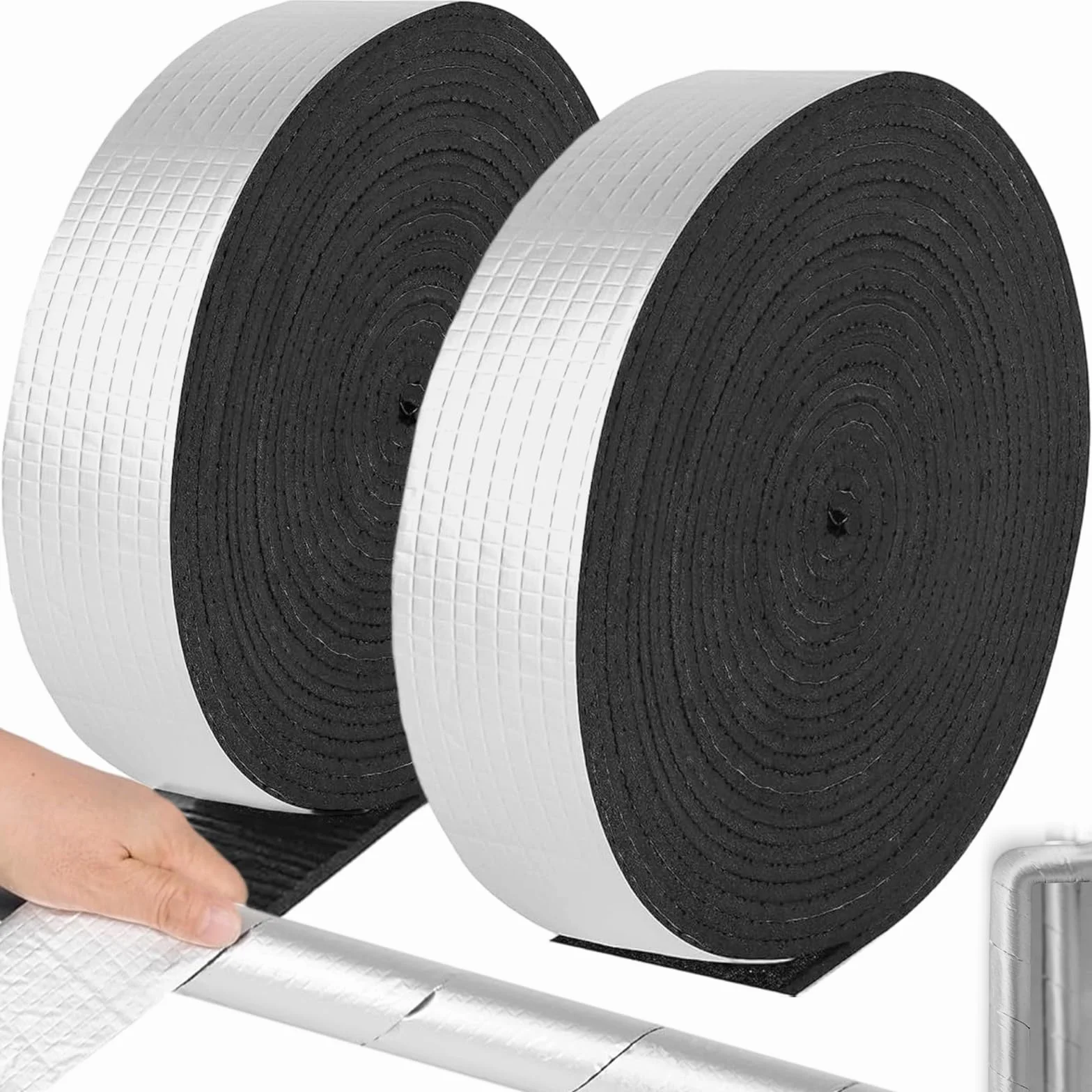 Rollo Cinta Aislante Aislamiento Conductos Autoadhesivo 10mx5cm, Coquilla Tuberías Espuma Protección Calefacción