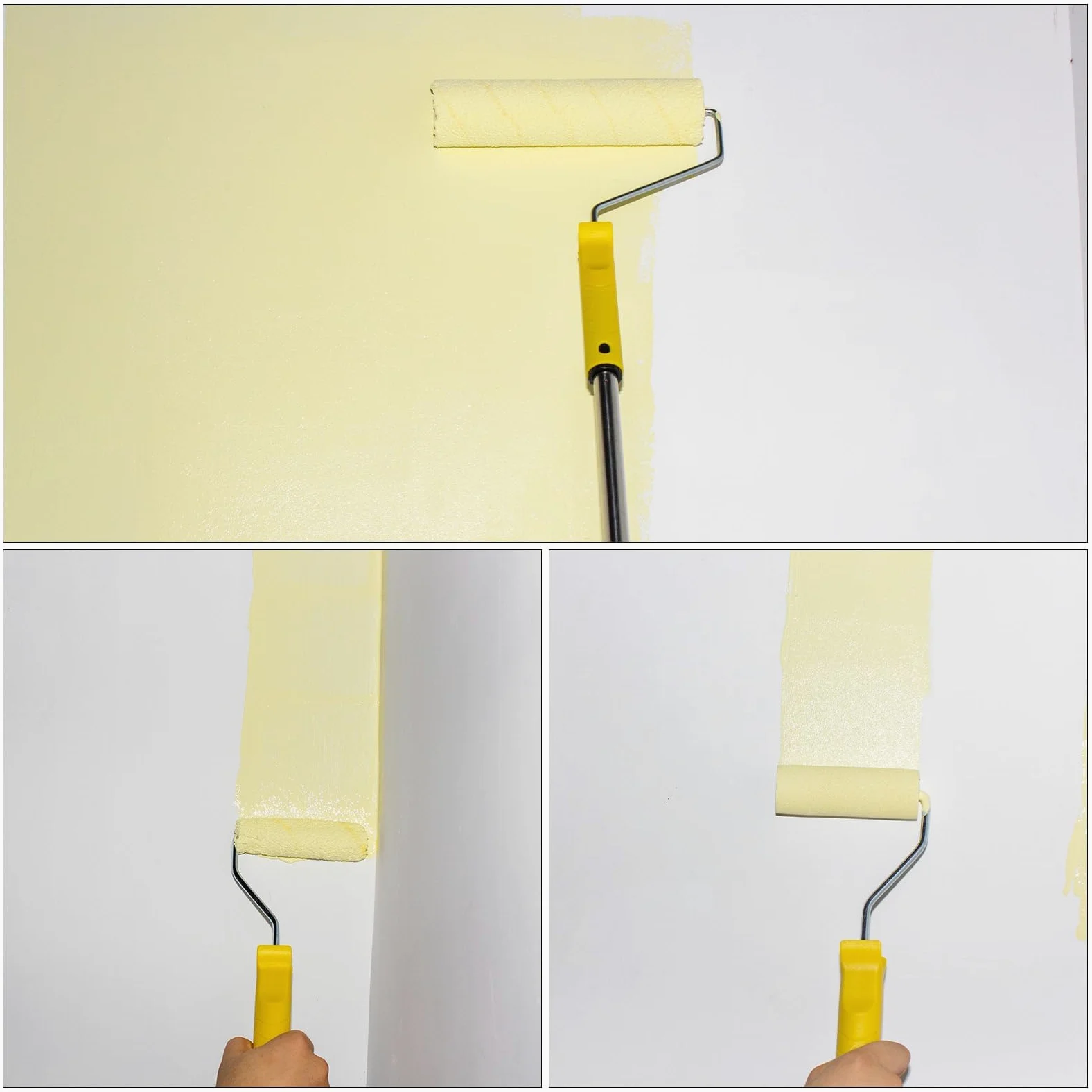 Kit de Pintura 17 Piezas – Rodillos 23 cm y 10 cm, Bandeja, Brochas, Barra Extensible 1,5 m – Set Profesional Antigoteo para Paredes y Techos