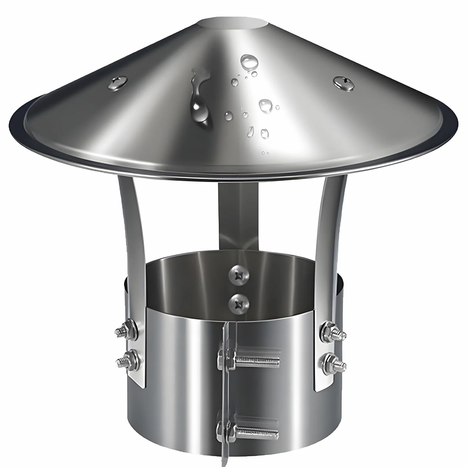 Sombrerete Chimenea de Acero Inoxidable, Tapa de Ventilación 90 100 130 150 180 210 250mm Sombrero de Chimenea a Prueba de Lluvia para Una Vivienda Unifamiliar(150mm/5.9in)