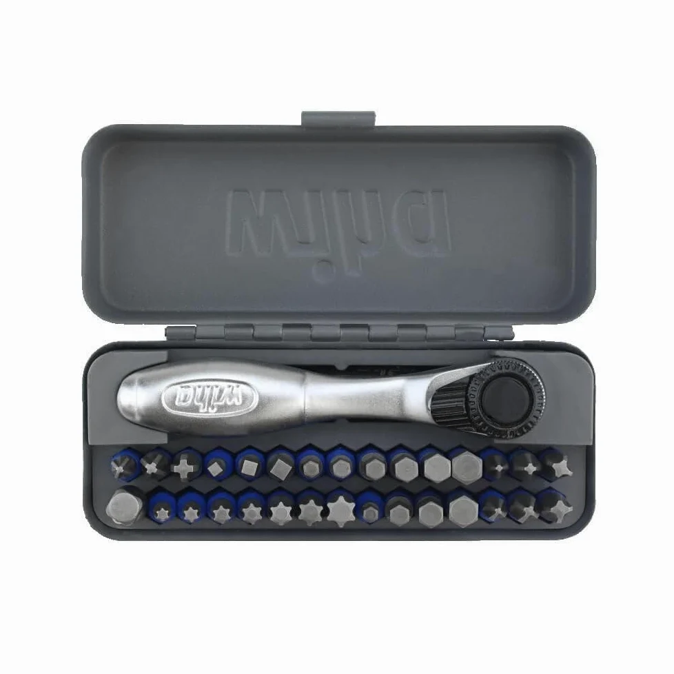 Wiha 76889 Juego de 32 brocas de impacto GoBox TerminatorBlue con mini trinquete