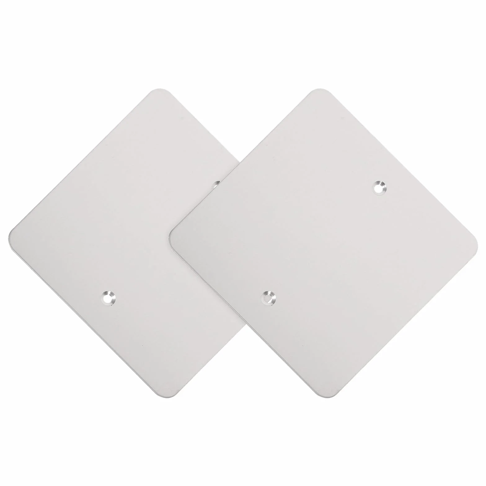 jojofuny Tapa de Caja Eléctrica de Acero Inoxidable 120 Tipo, Placa Ciega Metálica Cuadrada para Ocultar Enchufes y Cables en Pared, 2 Piezas para Decoración y Protección Eléctrica