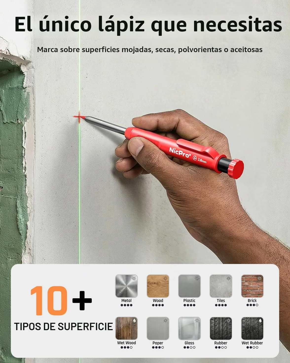 Nicpro 16 lápices mecánicos de carpintero con 42 recargas y herramienta de carburo, marcadores de agujero profundo, lápices de construcción para carpintería resistente