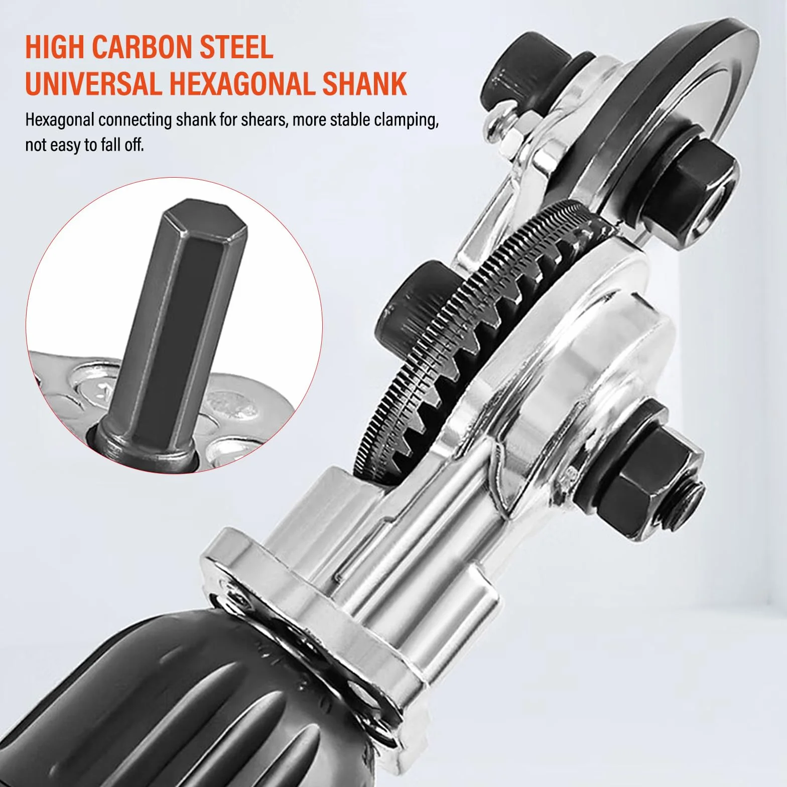 Cortador de Chapa, Tijeras de Chapa Eléctricas, Accesorio de Taladro Eléctrico para Cortar Placas de Hierro Acero Cobre Aluminio