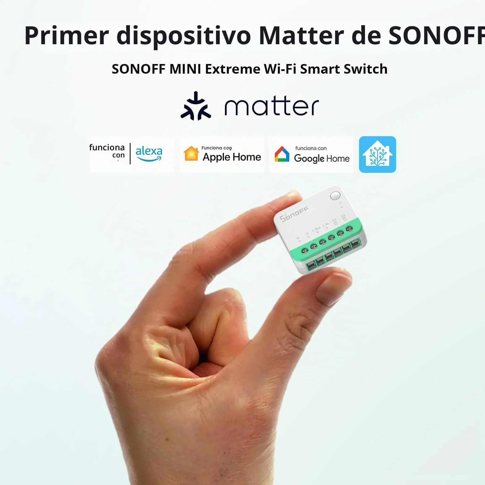 Wi-Fi Smart Switch de 2 Vías,SONOFF MINIR4 mini Interruptor Inteligente Wifi,Control APP, control por voz，Funciona con Alexa, Google Home Assistant.（10A 2400W）
