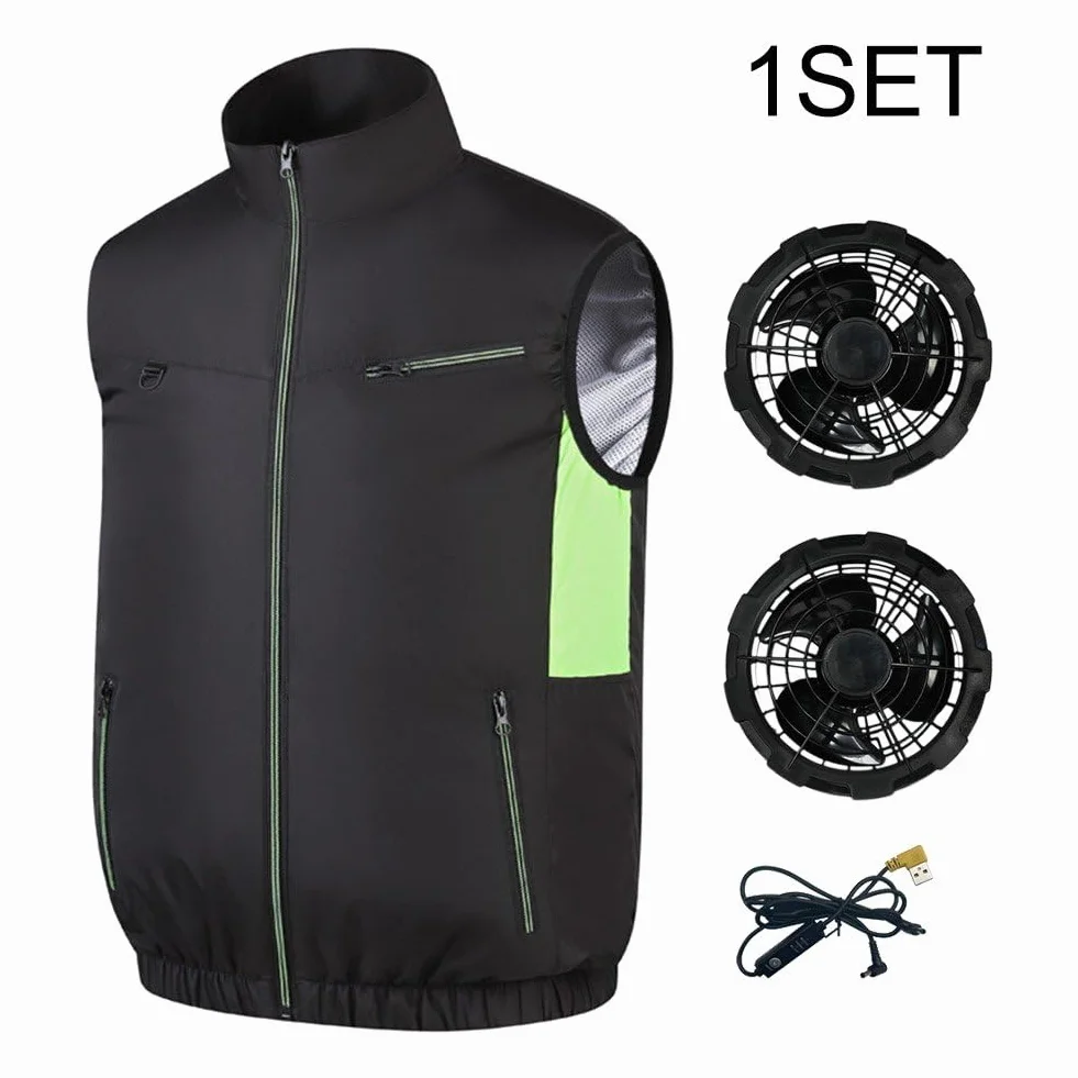 Chaleco De Refrigeración con Ventiladores De Aire Acondicionado para Hombres Y Mujeres, Chaleco Ligero De Secado Rápido con Ventilador De Refrigeración, Ropa De Trabajo para Viajes