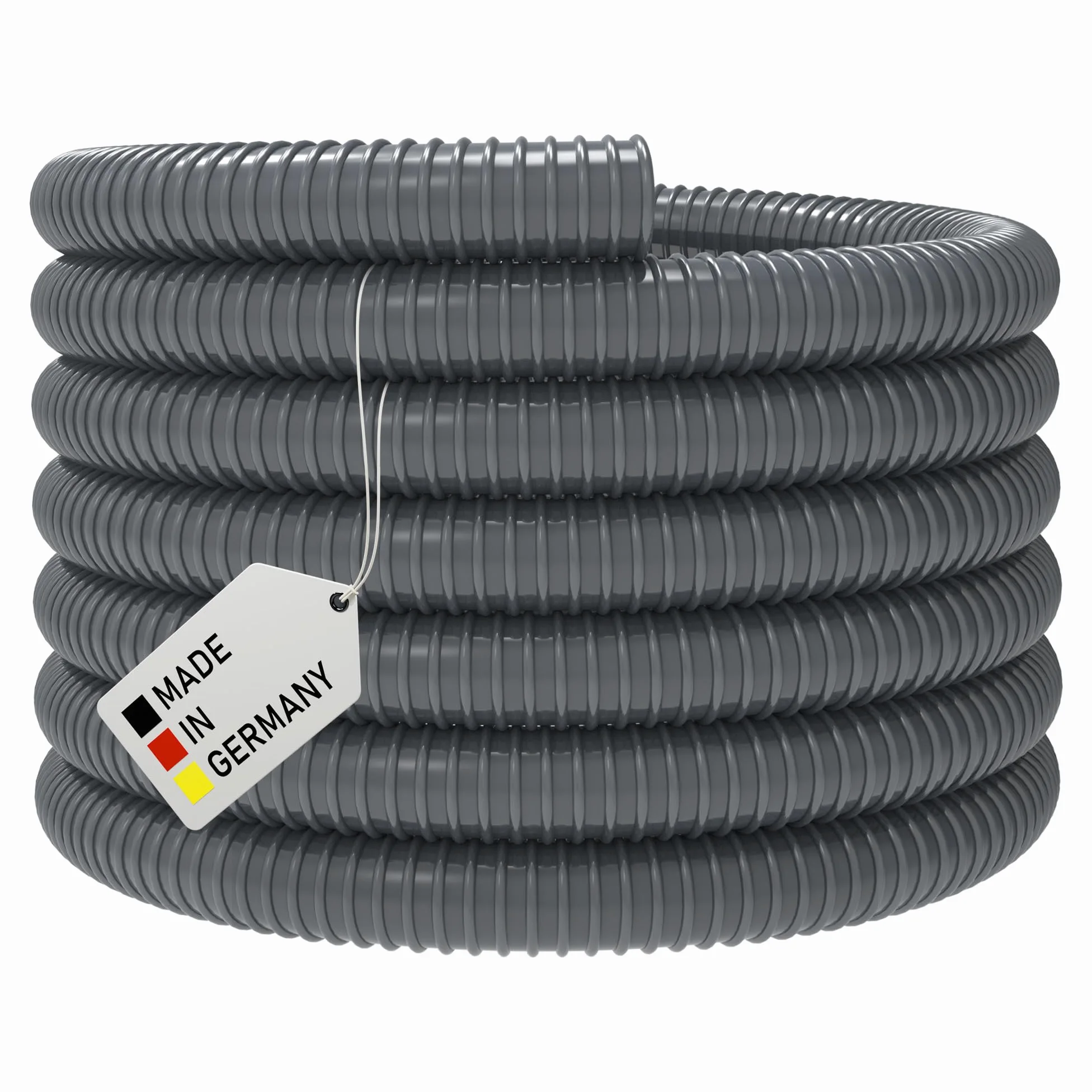 Manguera de aspiración de PVC, color gris, manguera en espiral, manguera flexible, difícilmente inflamable