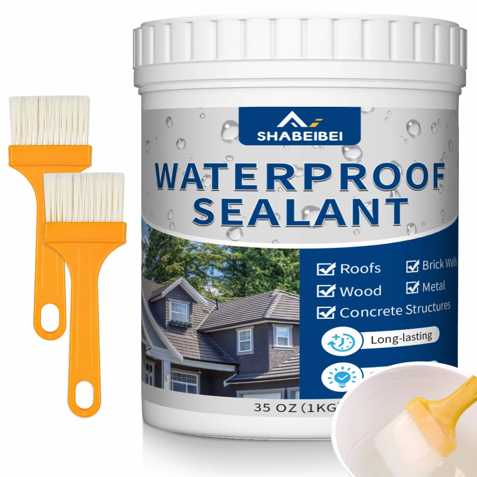 Líquido Impermeabilizante Transparente 1KG, Revestimiento Sellador Invisible para Interior y Exterior, Pintura Impermeable Transparente de Larga Duración