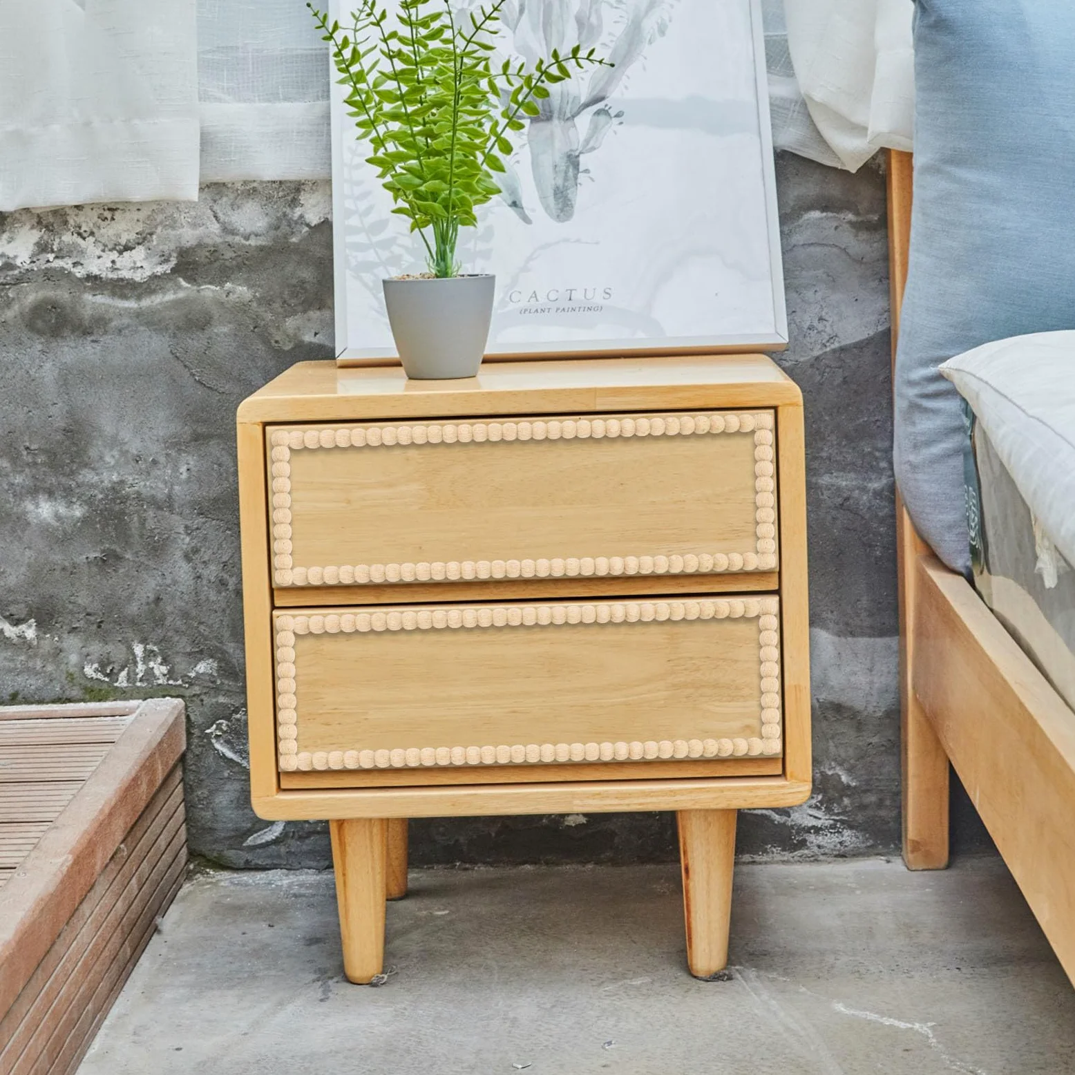14uds Molduras Decorativas de Madera con Cuentas, Preciosas 40cm Largo Molduras de Madera para Muebles para Casa Pared Puerta Ventana Armario Estante Bricolaje Decoración