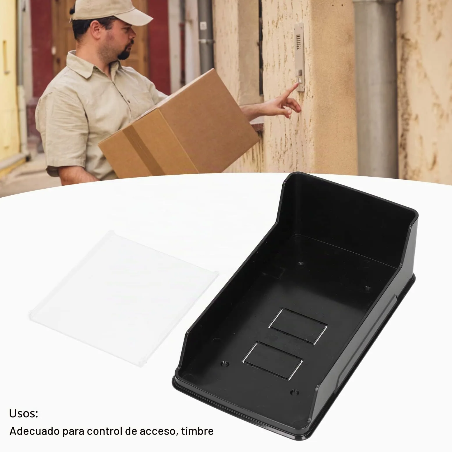 Timbre Cubierta de Lluvia Acrílico Resistente a la Intemperie Teclado Controlador de Acceso Protector Protector de Carcasa para el Hogar Timbre Inalámbrico Video Timbre Cerradura de Puerta