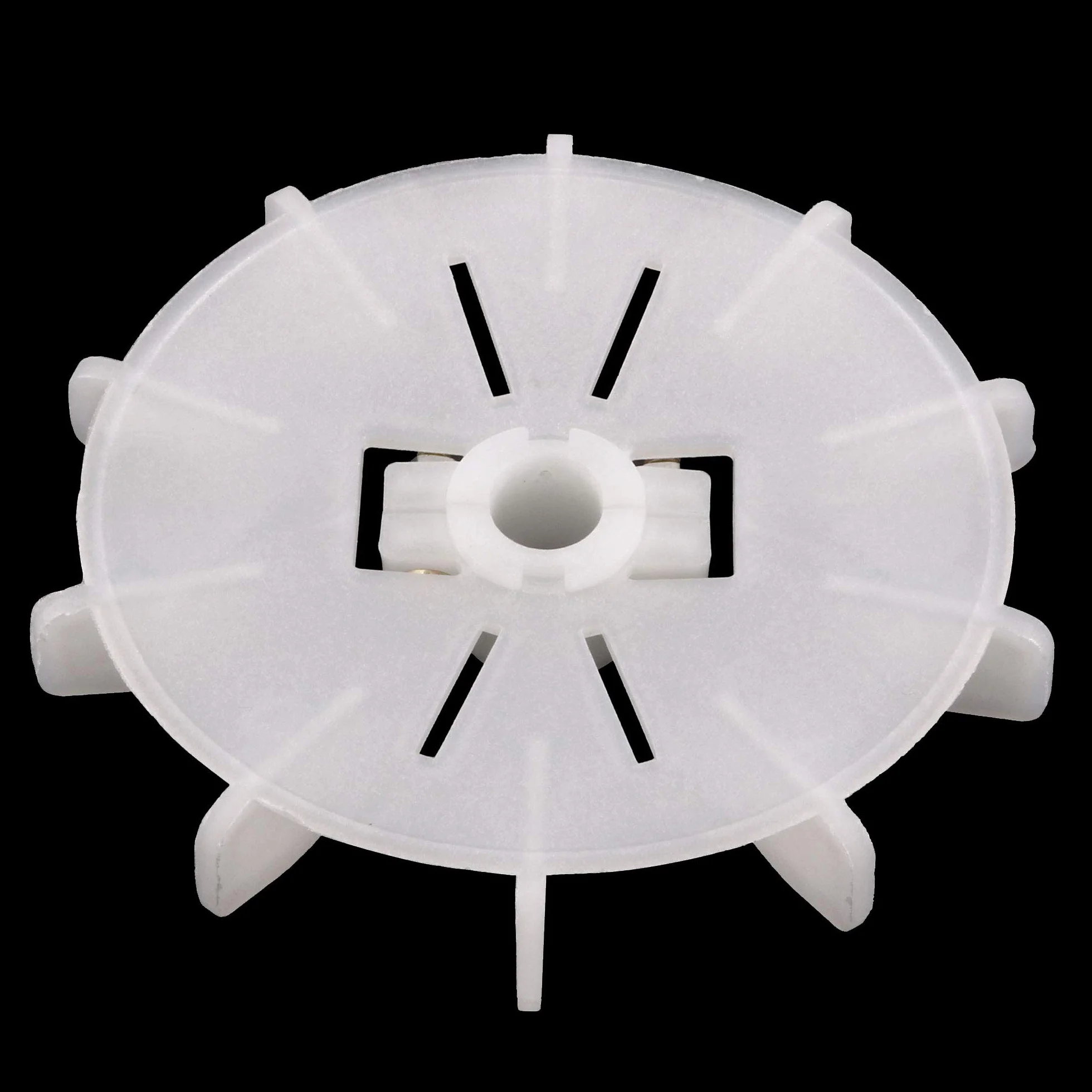 sourcing map 1Pcs 129 * 14mm Reemplazo de eje redondo Plástico blanco 10 Impulsor Paleta de ventilador del motor