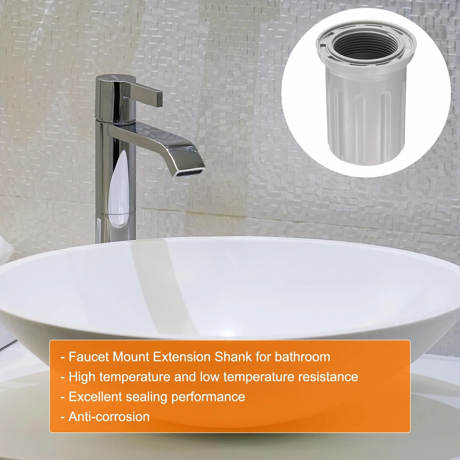 QUARKZMAN 2 Piezas Base Fija De Tuerca Para Grifo ID 1.18" x H 2.32" Tuerca De Fijación De Plástico Para Grifo Ensamblaje Fijo De Grifo Para Cocina Y Baño Gris