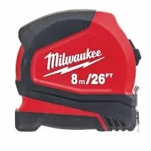 Milwaukee 4932459596 - Cinta métrica Pro Compact de 8 m, color rojo