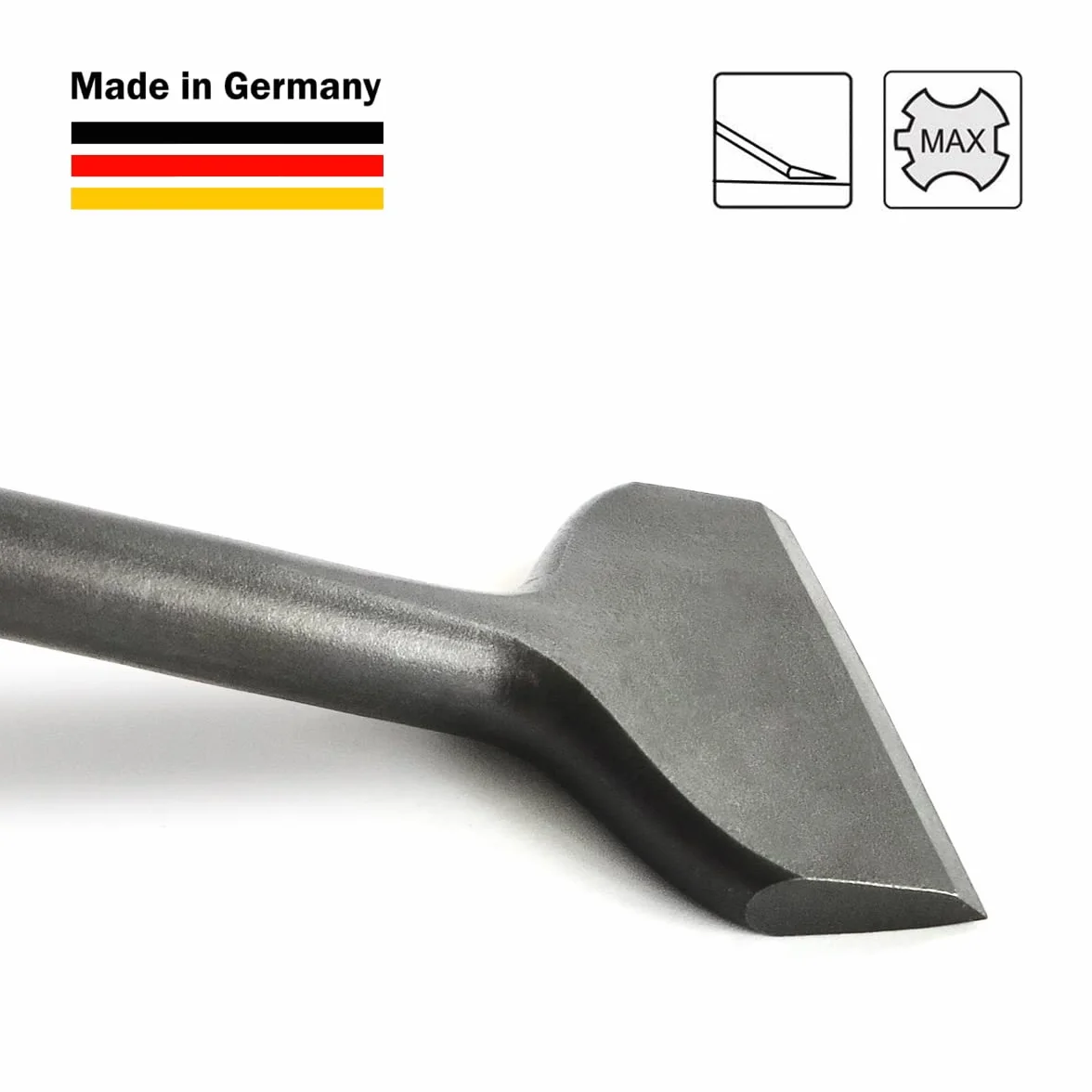 S&R Cincel SDS MAX baldosas 300 x 80 mm Calidad Industrial. Cincel ángulado MADE in GERMANY