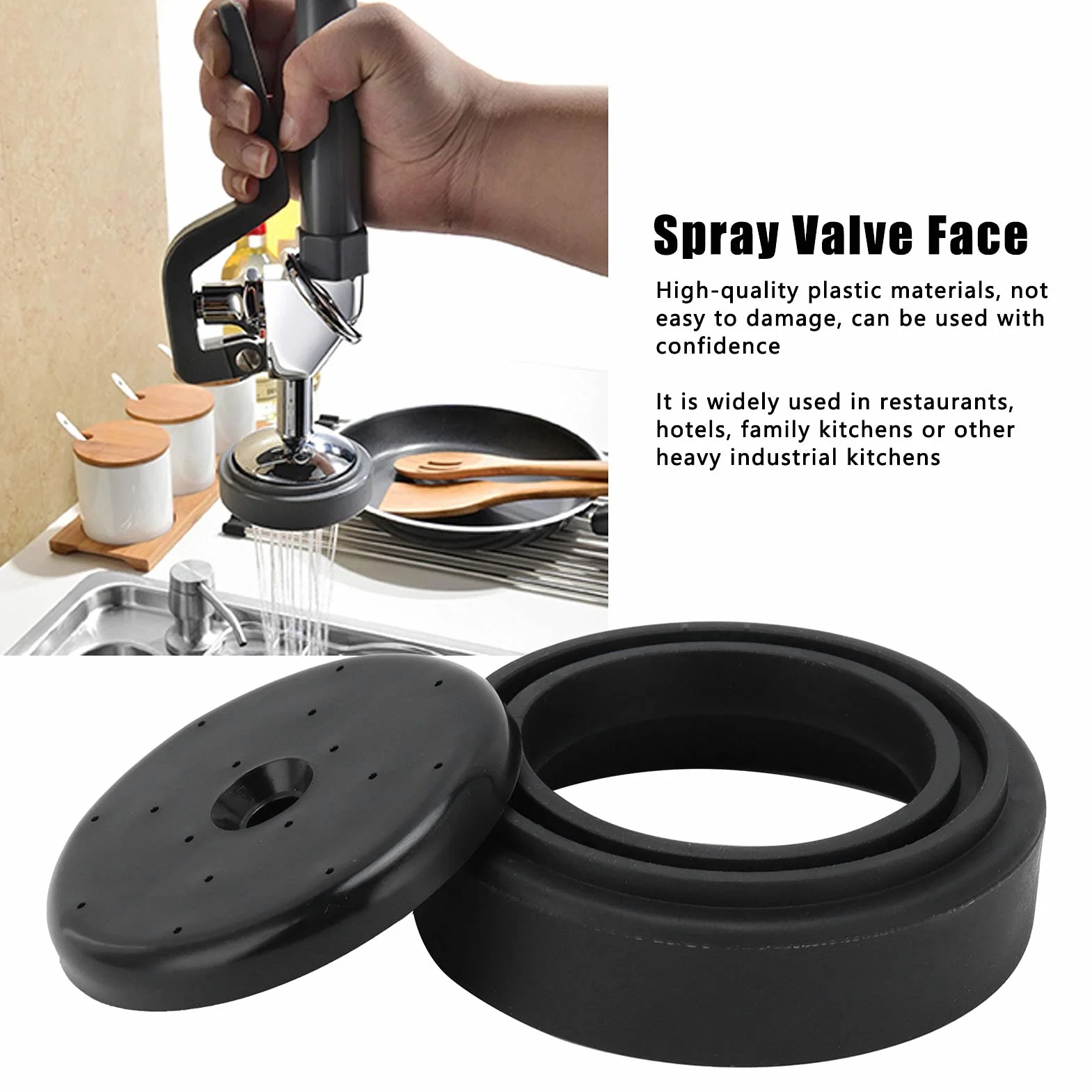 Alvinlite Kit de reparación de válvula de rociado de preenjuague para Todos los rociadores de fregaderos comerciales Parachoques de Cara y Piezas de reparación de Tornillos(Negro)
