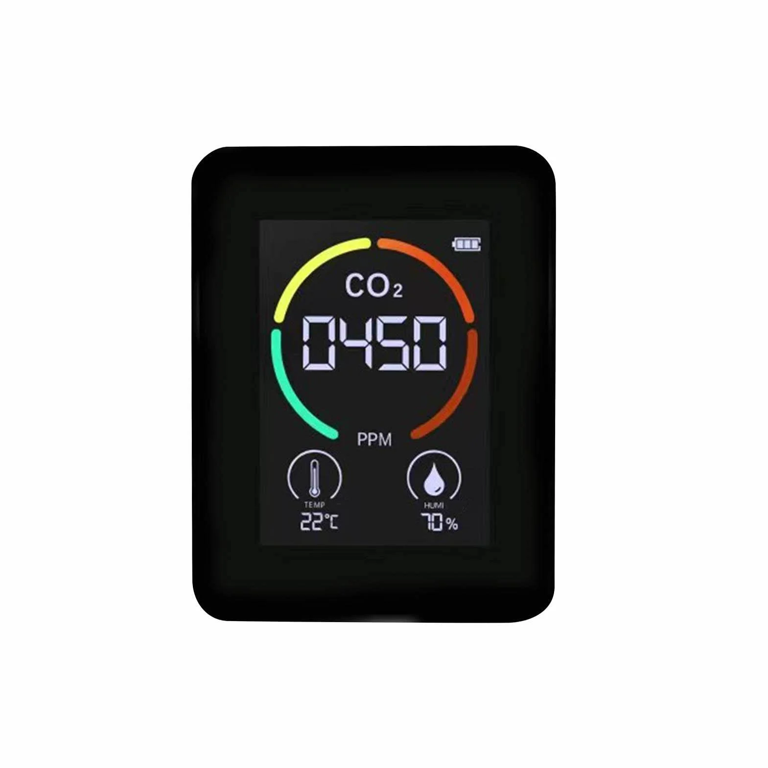 Calidad Aire Detector Co2, Medidor Co2, Comprobador Dióxido Carbono/Humedad/Temperatura, Homologado para Salas, Oficinas Y Diversas Ocasiones