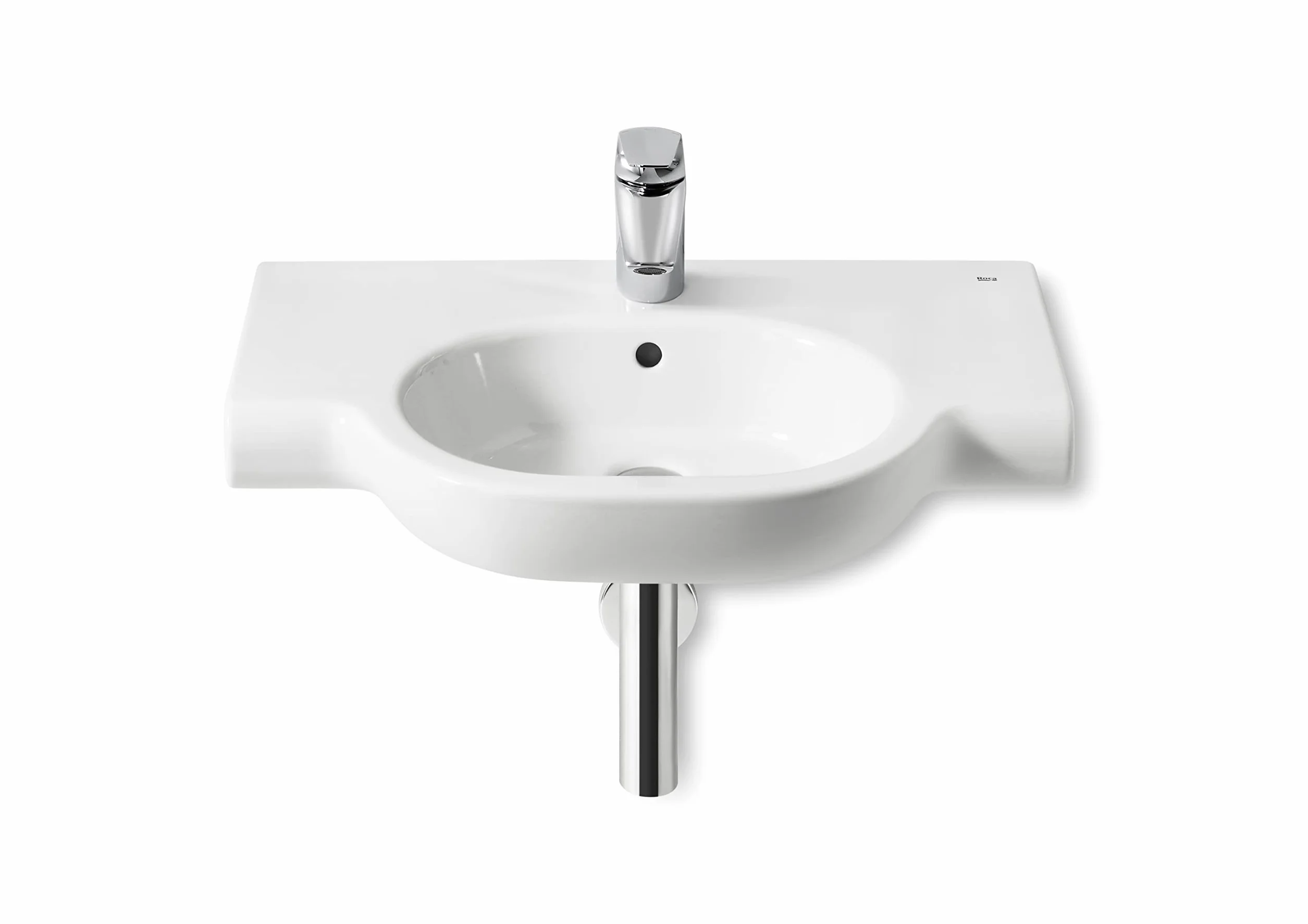 Roca,Meridian,Lavabo de porcelana mural,Blanco,700mm x 460mm x 150mm,A327240000