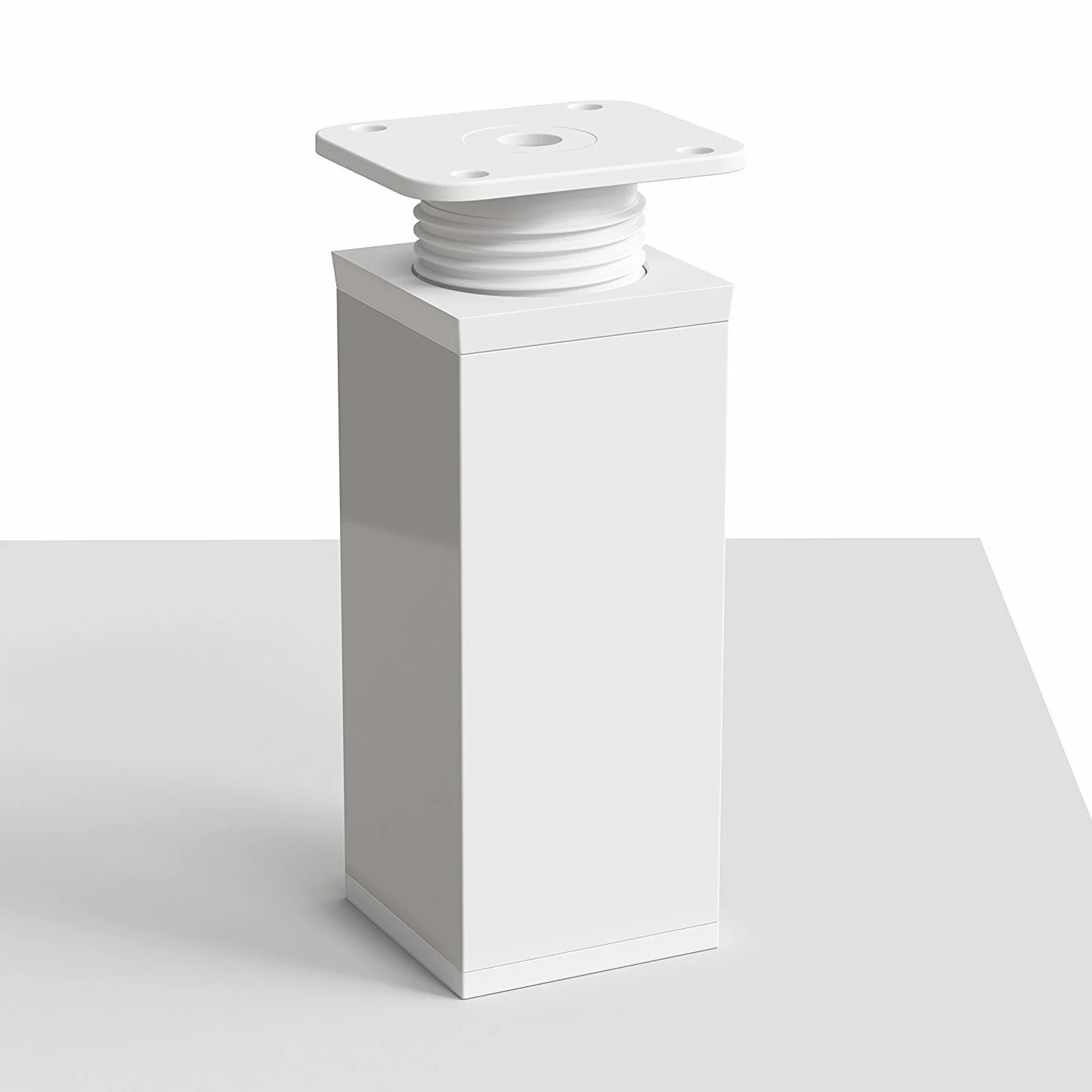 Sossai Patas para Muebles, Set de 8 Unidades, H 120 mm, Blanco Ajustable, diseño Elegante, Perfil Cuadrado, Modelo MFV1, para armarios, cómodas