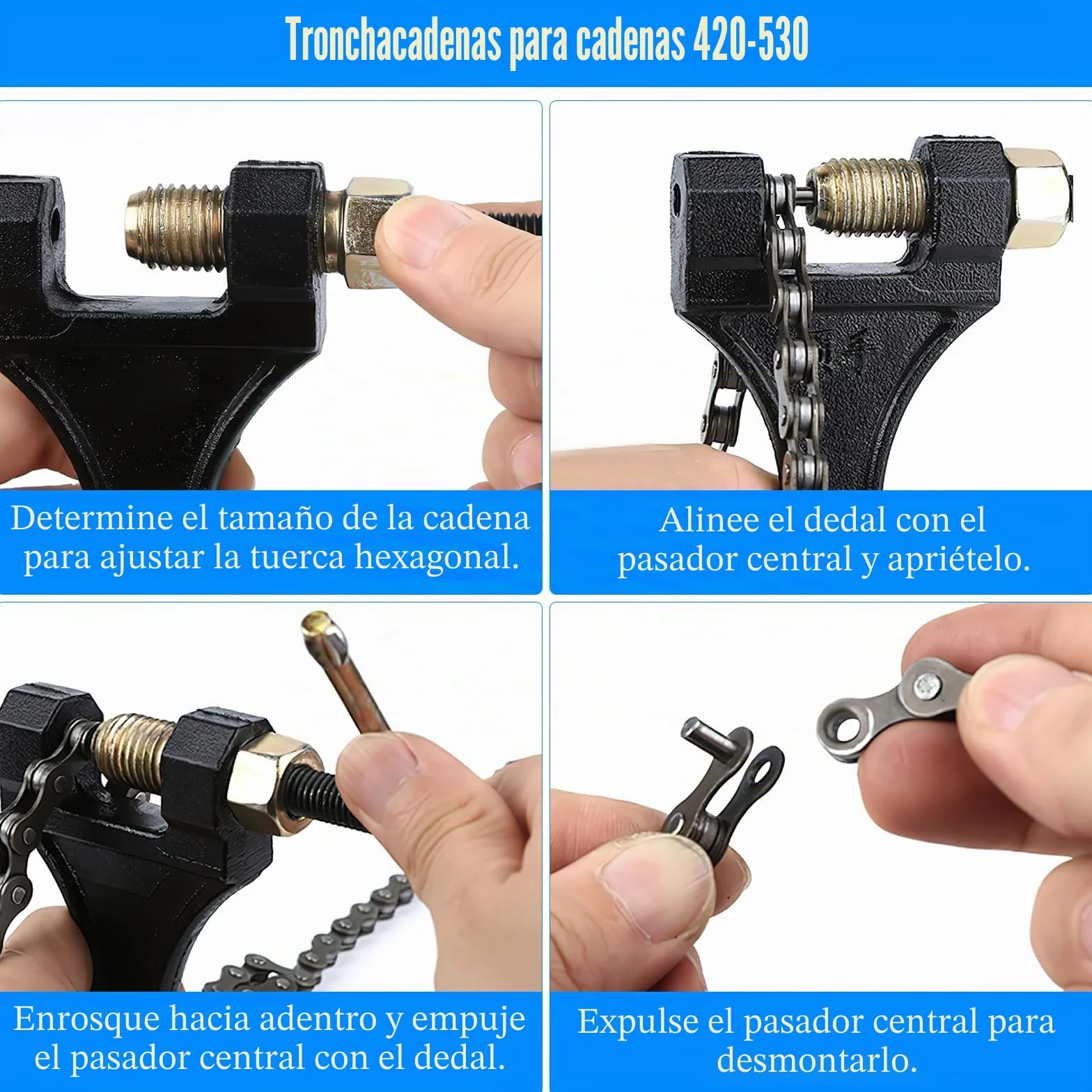TNSLAND Rompedor de Cadena, Remachadora de Cadena Moto, Rompedor de Cadena Remachadora de Cadena Moto, Remachadora de Cadena Moto Remachadora de Cadena para 420/428/530 Moto UTV ATV Bicicleta Tractor