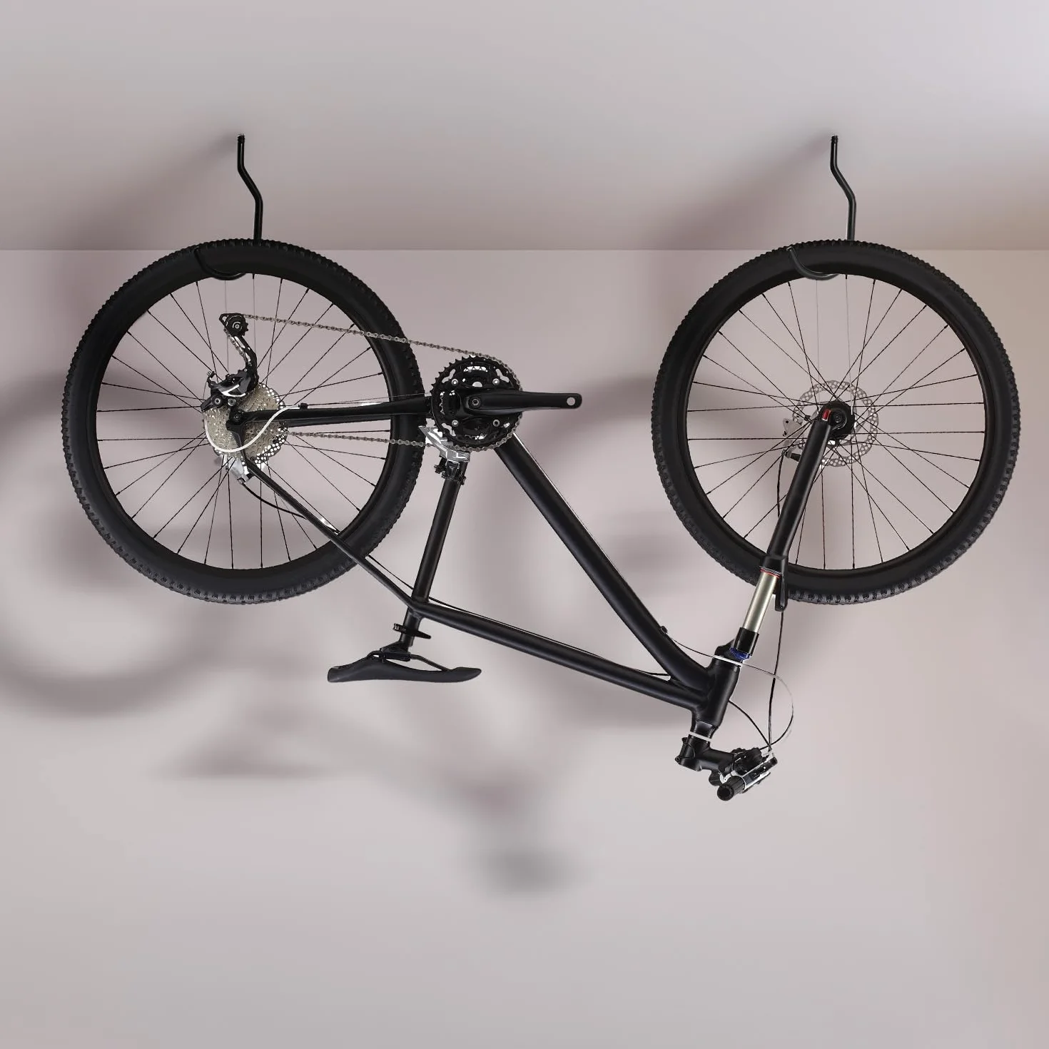 Maclean Pack de 2 Ganchos de Techo Soporte para Bicicletas, Acero Recubrimiento de Caucho, 10 kg