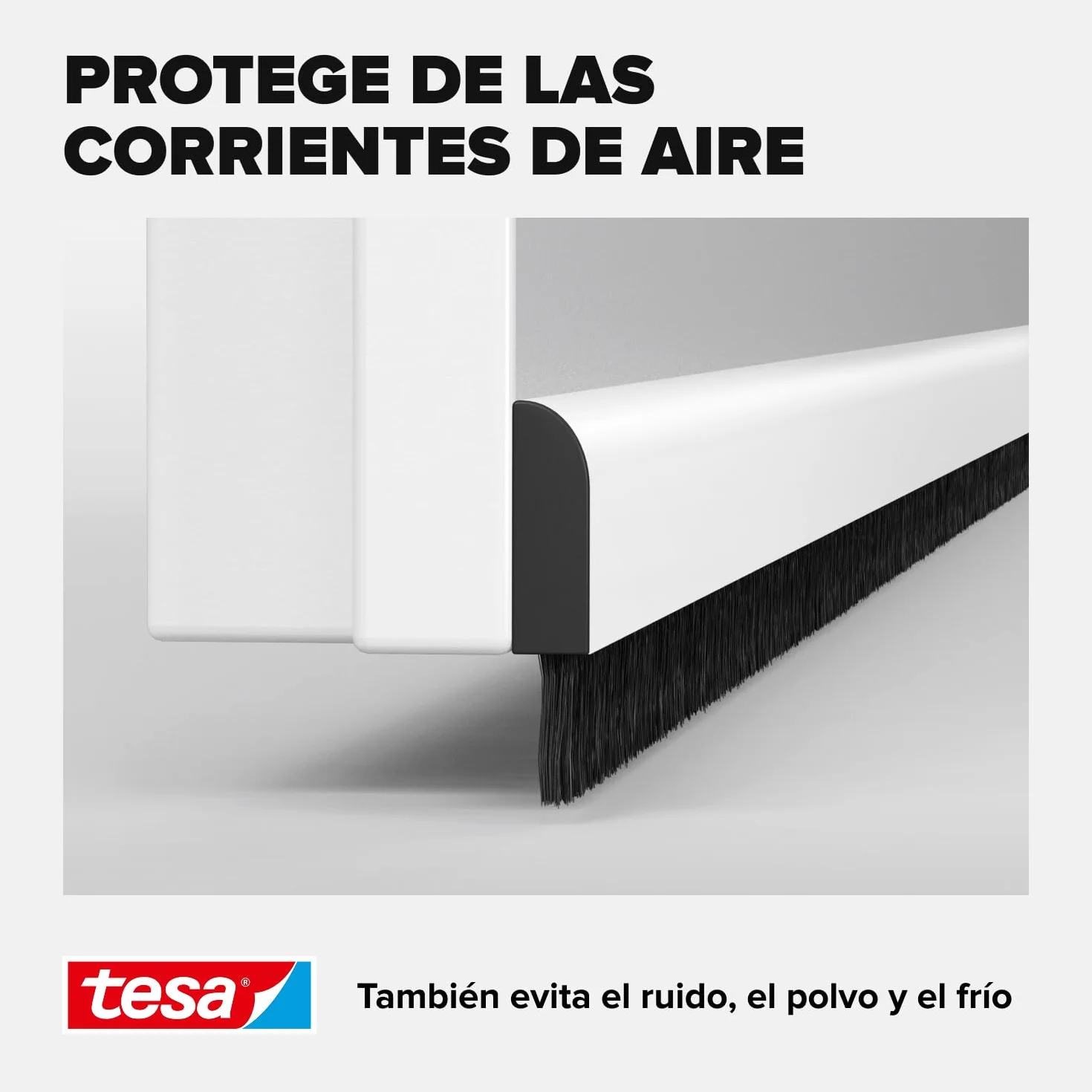 Tesa 05405-00100-00 - Riel de Sellado de Puertas, Moll para Suelos Irregulares, Blanco, 100 x 7 cm