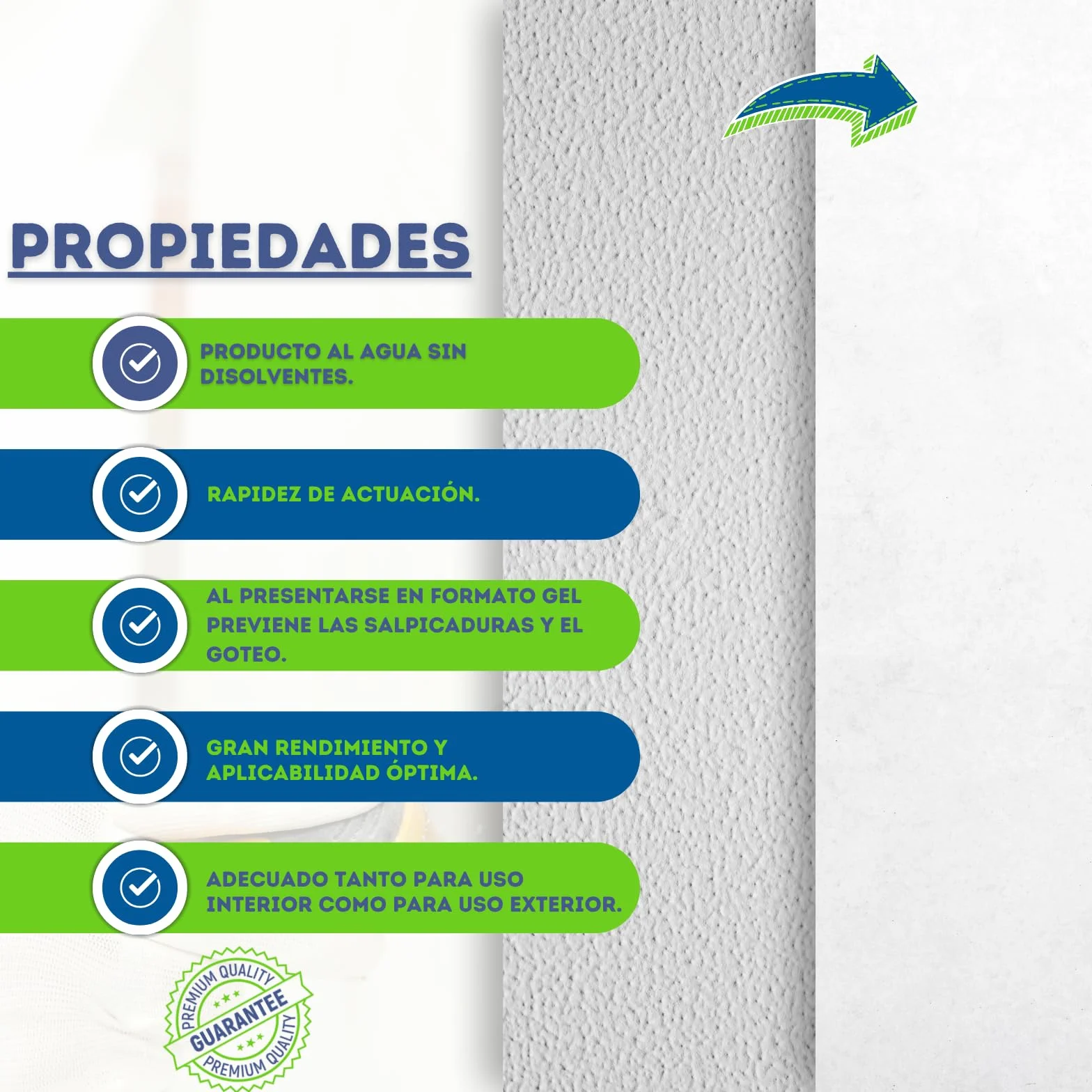 Quita Gotelé al Agua para Pinturas Plásticas | Decapante de Pinturas | Gel Azulado | Fácil Aplicación (750 ML)