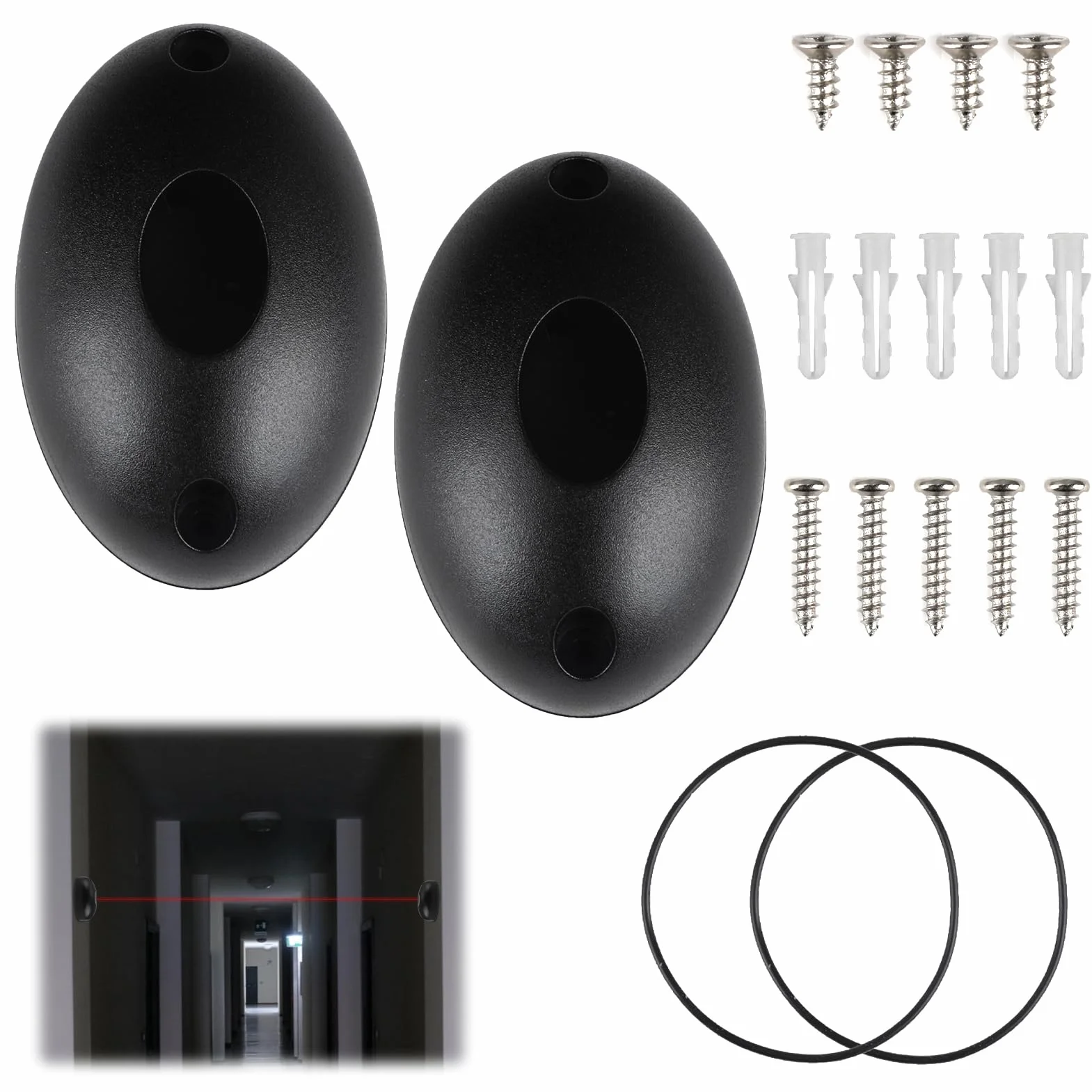 Kit de fotocélulas infrarrojas universales para automatización de portones y garajes, compatibles con 12/24V AC-DC, sensor de seguridad con filtro solar, resistente a la intemperie