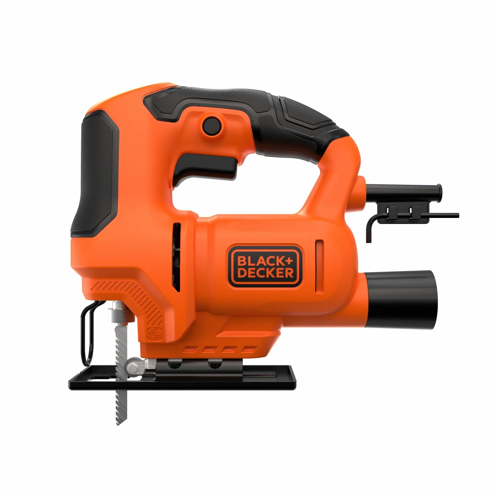BLACK+DECKER Sierra de calar con cable 400W, 3000 cpm, carrera de 18 mm, corte en bisel ±45°, cambio de hoja sin herramientas – Incluye hoja para madera, BES602-QS