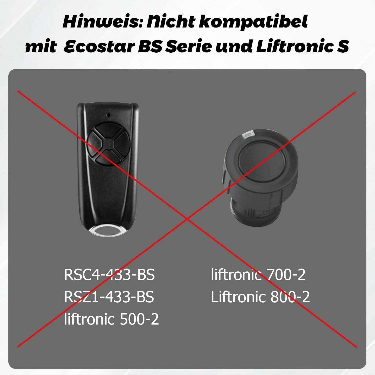 3 piezas de mandos a distancia de repuesto para EcoStar RSC2 433, mando a distancia para abridor de puerta de garaje 433,92 MHz 4 canales compatible con EcoStar Liftronic 500/700/800