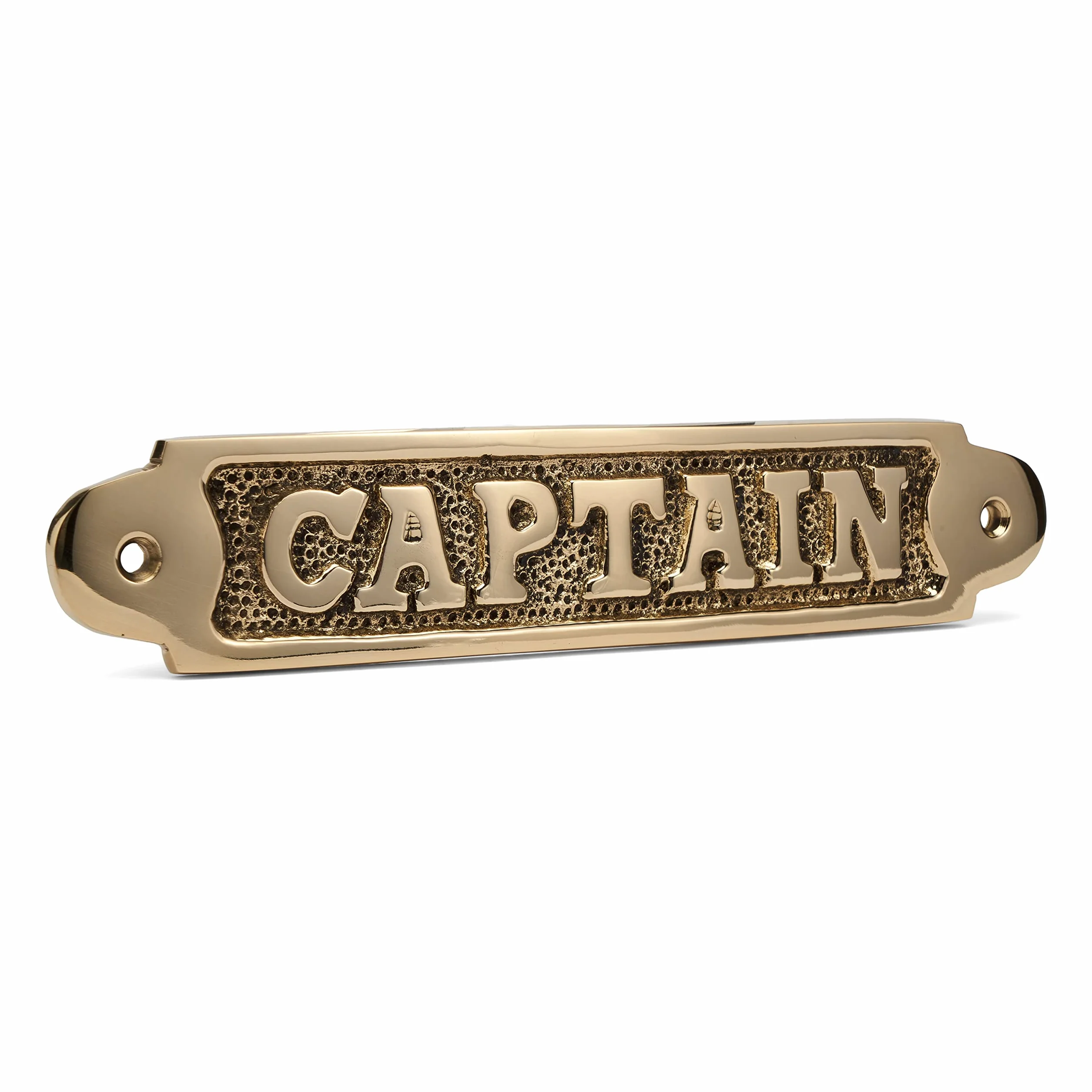 NKlaus 11758 - Placa para puerta (latón, 16 x 3,7 cm), diseño de capitán