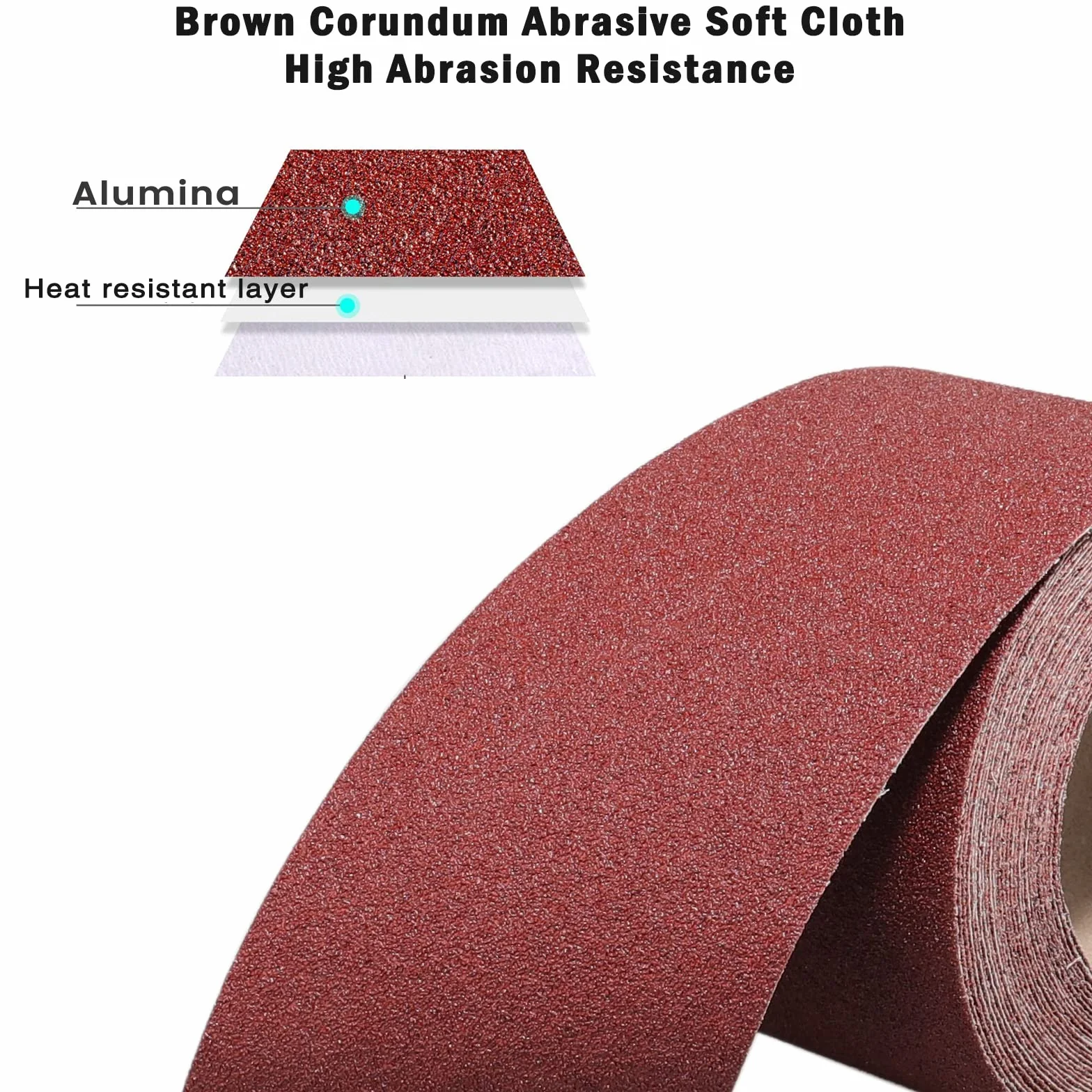Rollo de Papel de Lija Grano 120, 93 mm x 10 m, Lijador de Corindón Paño Suave para Madera Metal Acero Inoxidable