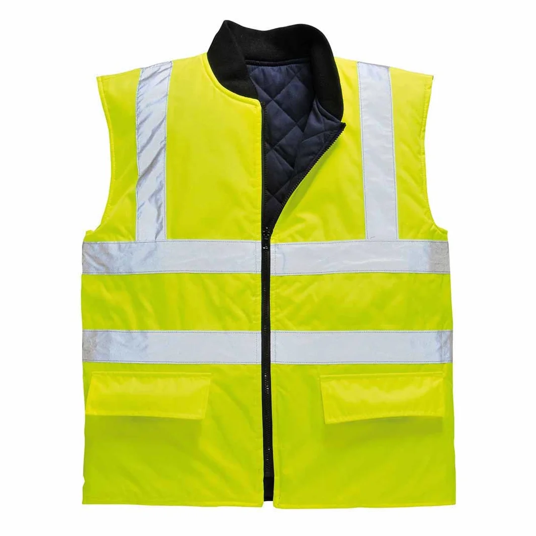 Portwest Chaleco De Calor De Alta Visibilidad Reversible , Tamaño: L, Color: Amarillo, S469YERL