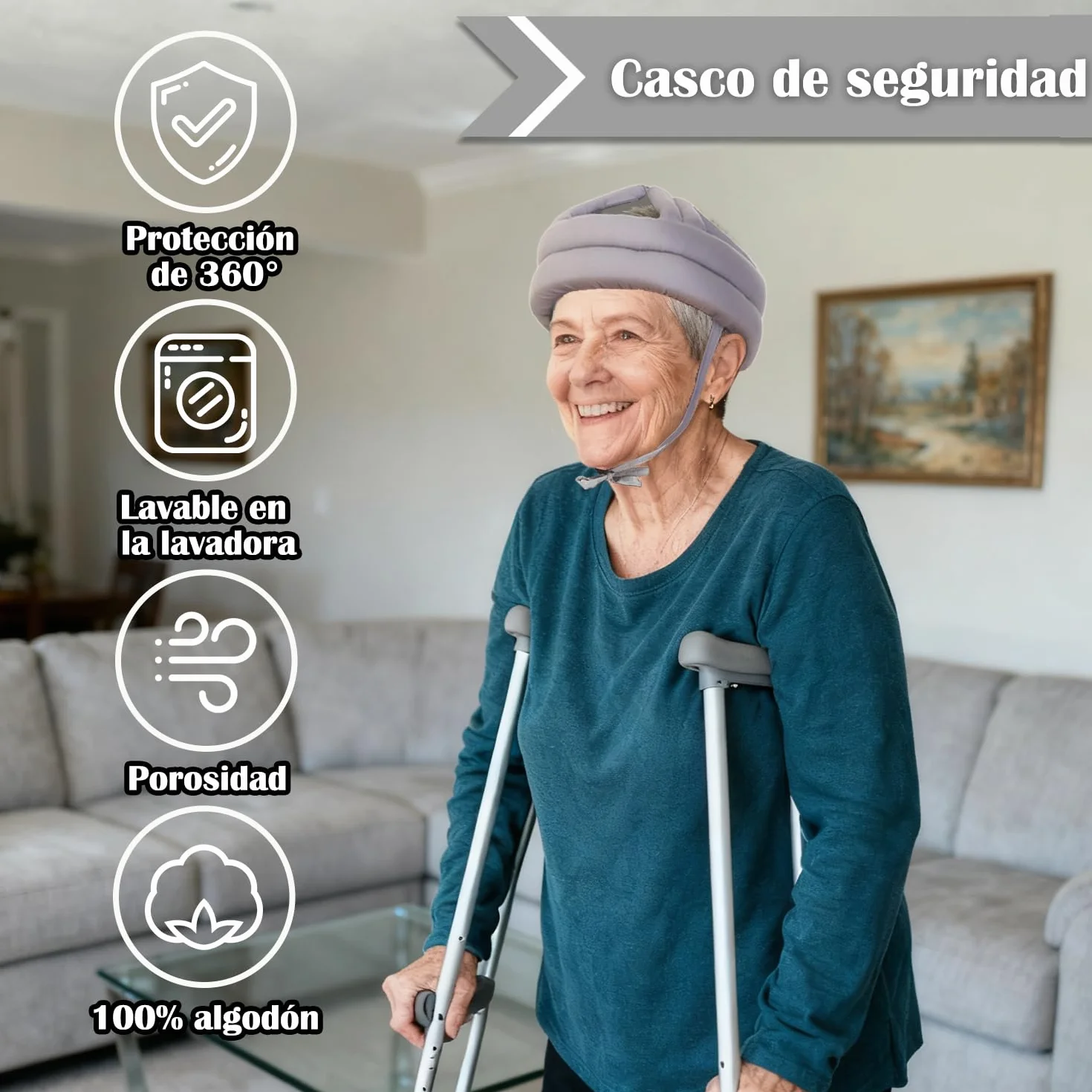 Casco De Seguridad Anticaída para Cabeza De Anciano Gorro Protector Grueso Y Suave Gorro De Protección para La Cabeza para Prevención De Caídas Ajustable para Personas Mayores