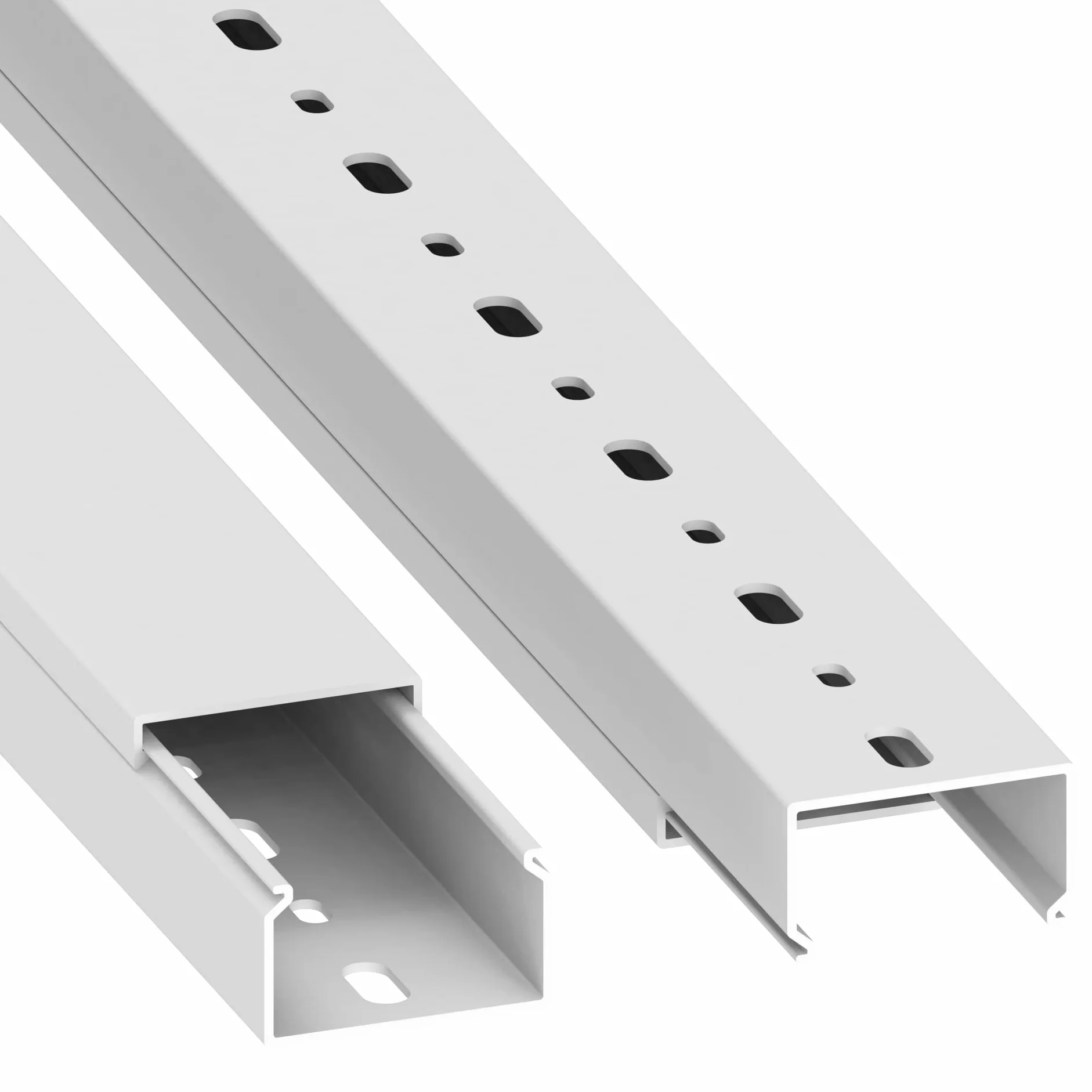 Canal para Cables Cablecoach Habengut (con Orificios de Montaje en la Base) 25x40 mm de PVC, Color: Blanco, Longitud 1 m