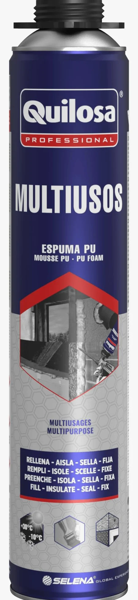 Kit 4 cartuchos Espuma Poliuretano Multiusos Quilosa+ Pistola + limpiador + Llaver Bricolemar