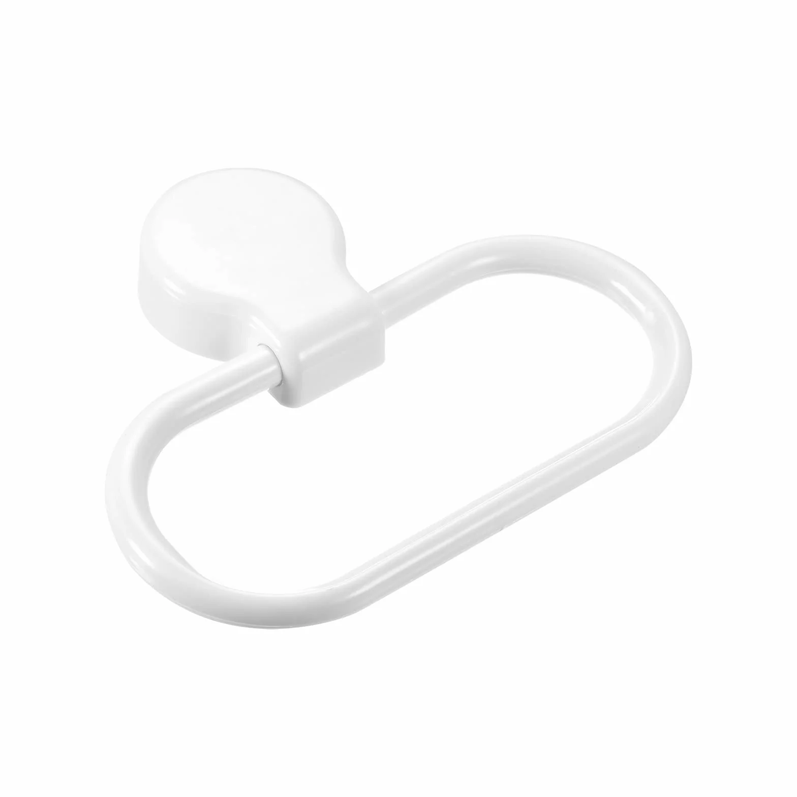 sourcing map Pared Montado Ovalado Toallero Anillo ABS Colgante Soporte Autoadhesivo para Baño Cocina Accesorios, Blanco