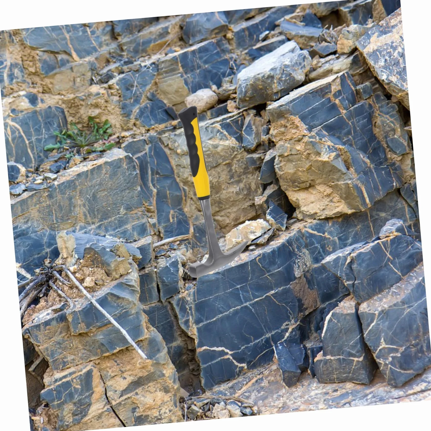 NUOBESTY Martillo Geológico Multiusos con Mango de Tpr y Acero de Alto Carbono, Diseño Ergonómico para Reducir Fatiga en Exploración y Actividades al Aire Libre