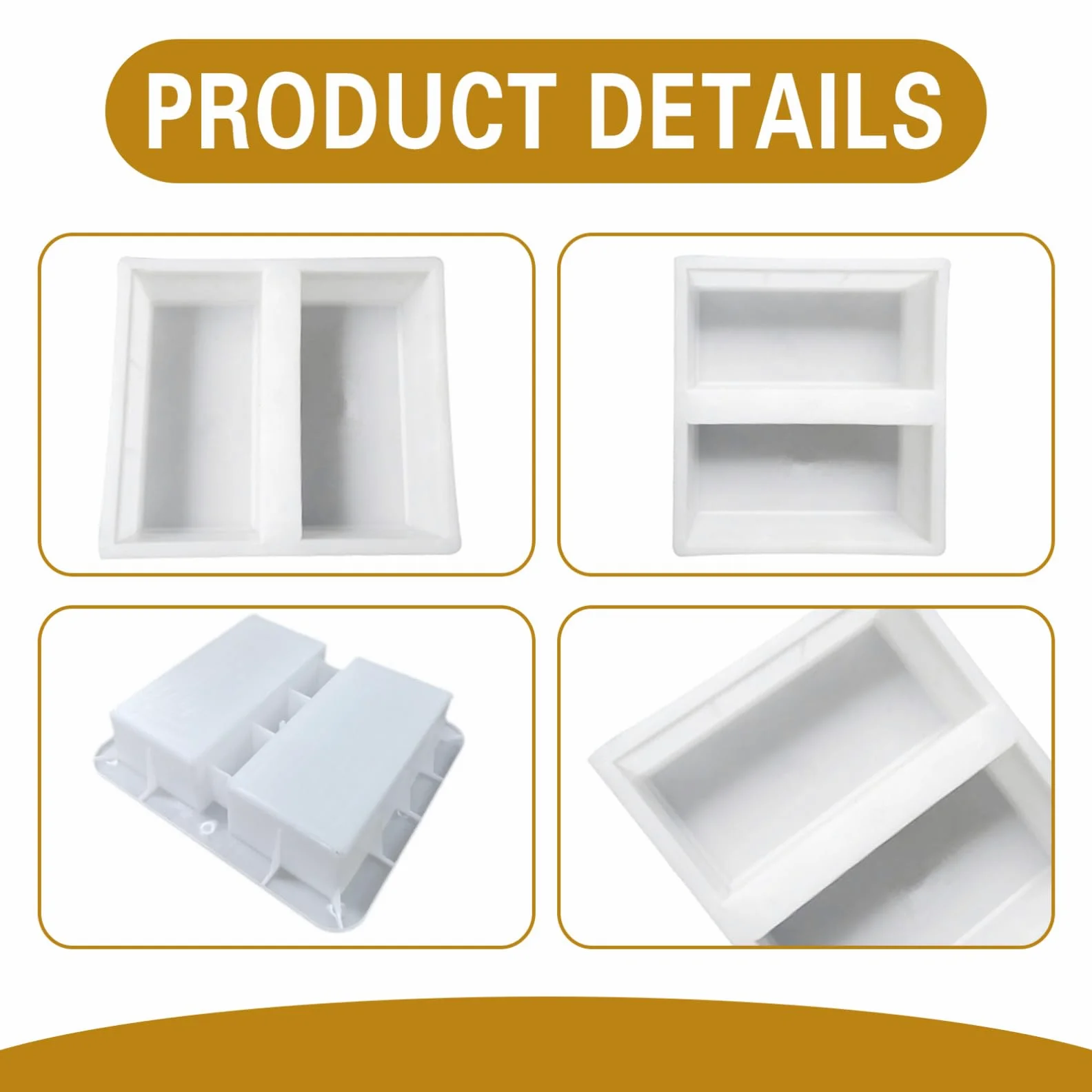 Moldes de Ladrillos para Concreto, Herramientas de Construcción de Modelos de 3.9x7.9x2.4 Pulgadas, Molde de Ladrillo de Polipropileno, Molde de Bloques de Concreto Fácil de Usar, para Suministros de