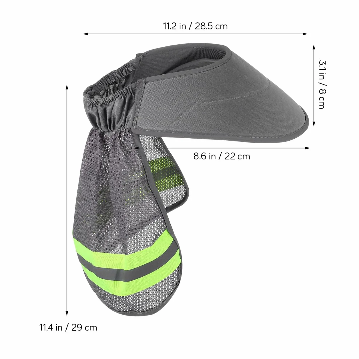 DOITOOL Protector Solar para Casco de Obra - Parasol de Seguridad con Visera - Cubre Cuello Sombra Pantalla - Malla de Poliéster Transpirable para Construcción Trabajo al Aire Libre y Jardinería