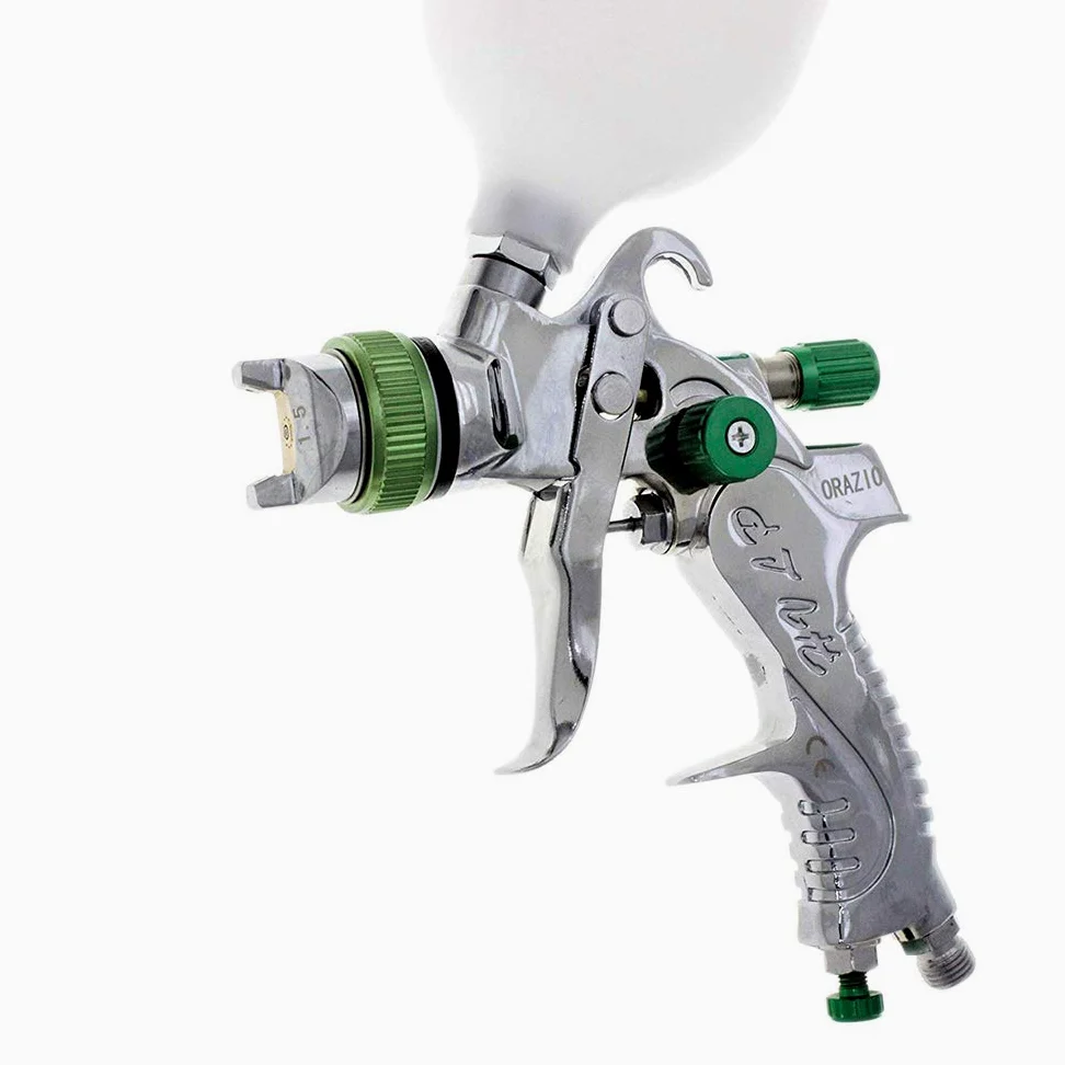 ORAZIO Pistola Pulverizadora Pintura HVLP Profesional 600CC 1,5mm Boquilla de Cobre Gravedad de Aluminio Compresor de Aire Herramienta para Auto Muebles Recubrimiento Rociado 221452