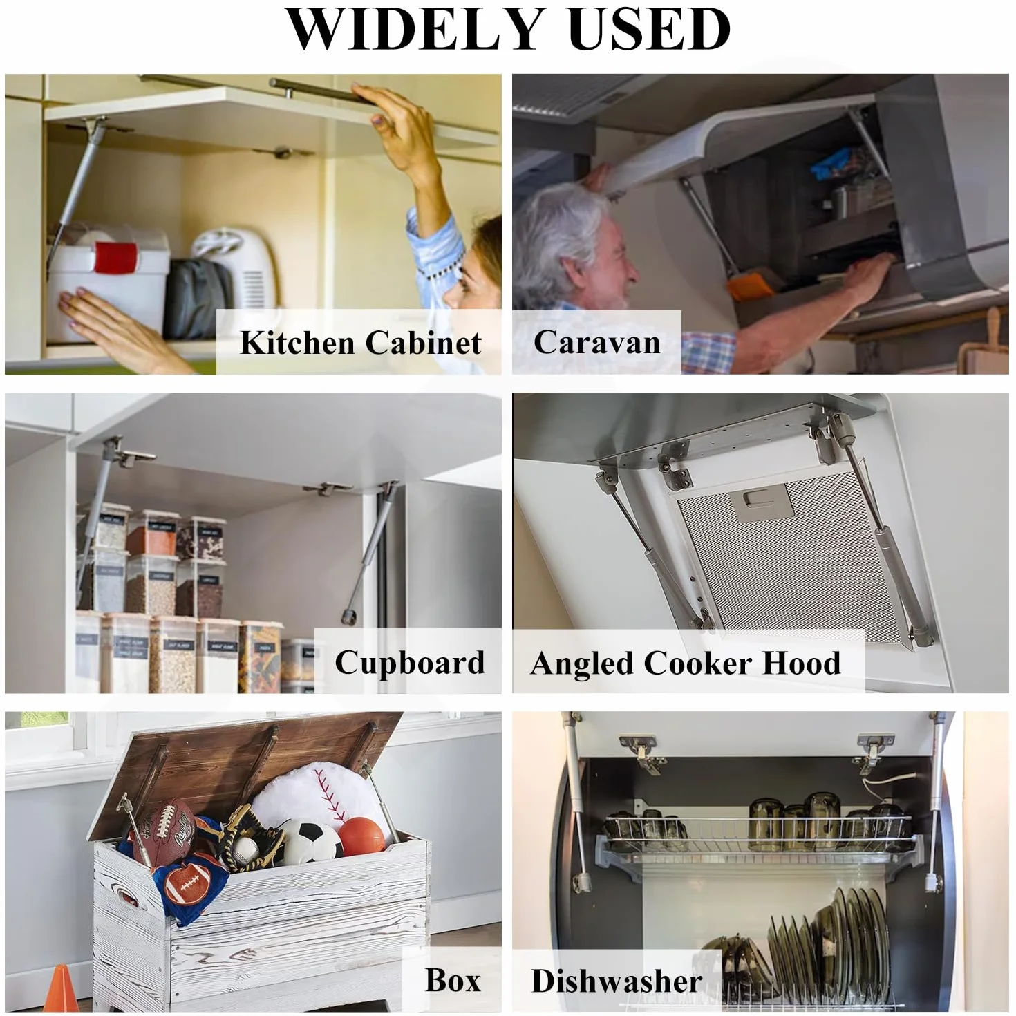 Amortiguador de Gas para Puertas Elevables 80N 8kg, 4 Piezas, Muelles de Gas para Muebles de Cocina