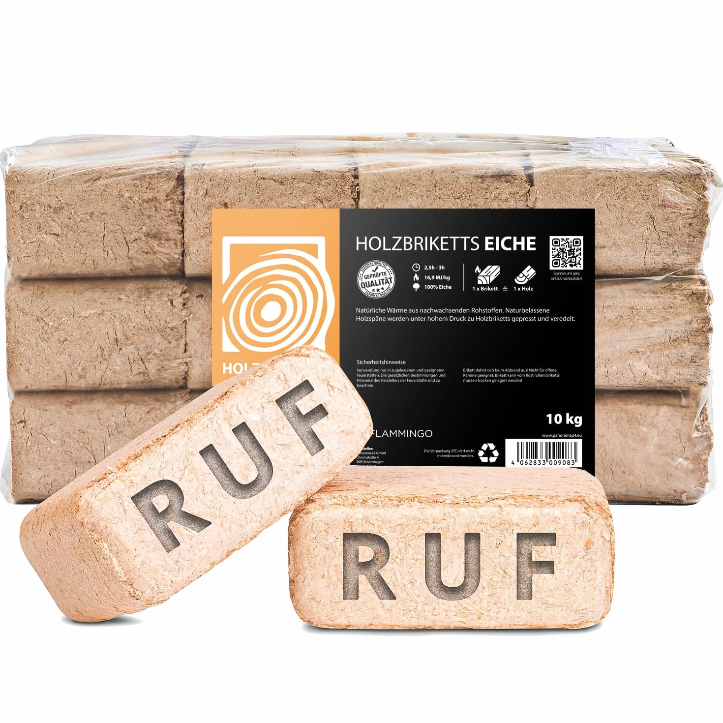 Briquetas de Madera RUF Roble, 20 kg, leña Chimenea Horno Briquetas Carbón Calefacción Madera