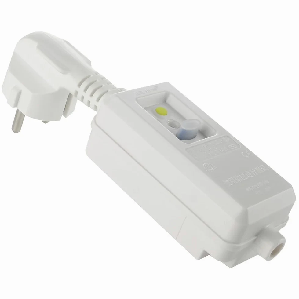 Adaptador de Enchufe de Seguridad con Protección Fugas RCD, 16 A, 220 V, 240 V, Enchufe Europeo, GFCI, Disyuntor Doméstico, Interruptor de Disparo.