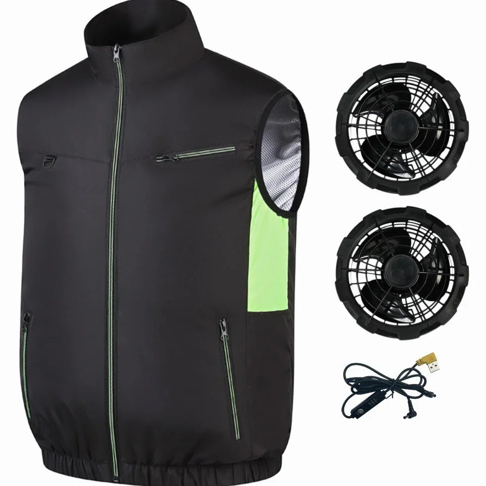 Chaleco De Refrigeración con Ventiladores De Aire Acondicionado para Hombres Y Mujeres, Chaleco Ligero De Secado Rápido con Ventilador De Refrigeración, Ropa De Trabajo para Viajes
