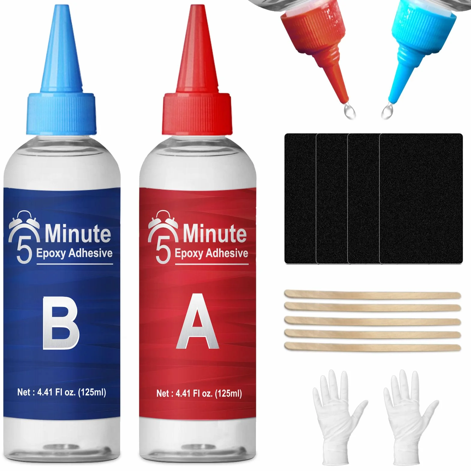 Pegamento Epoxi 2 Componentes, 250ml Pegamento Resina Epoxi Extra Fuerte Transparente para Reparación Rapida, Adhesivo epoxi 5 Minutos para Reparar Cerámica, Madera, Metal, Baldosas, Plastico
